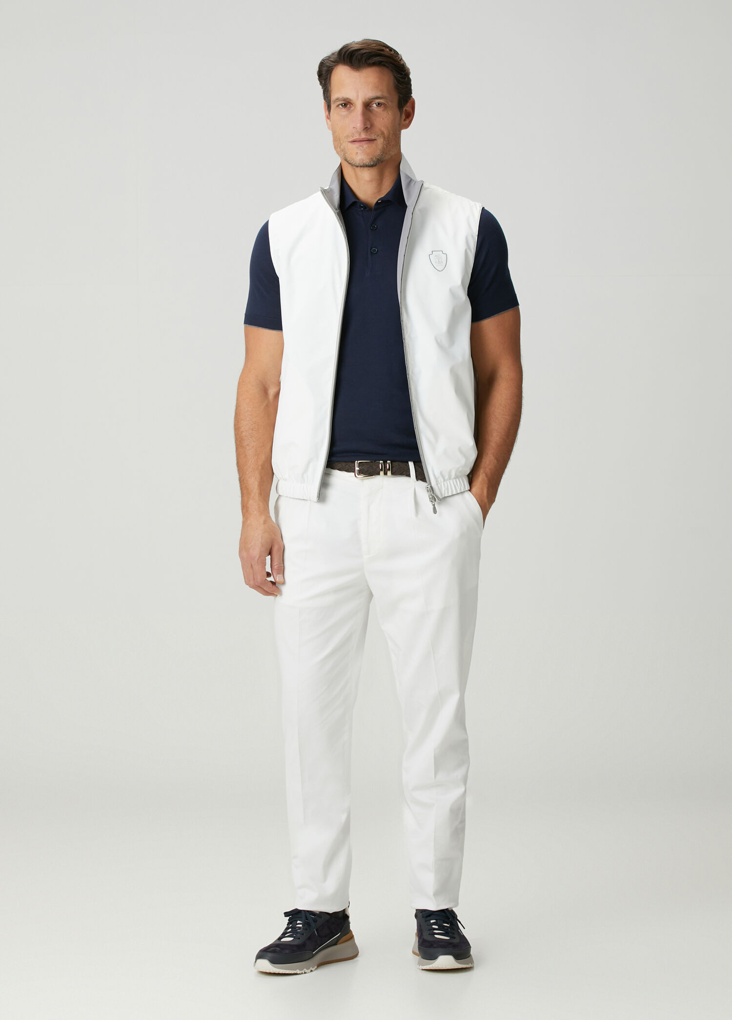 Brunello Cucinelli Lacivert Erkek Lacivert Polo Yaka T-shirt