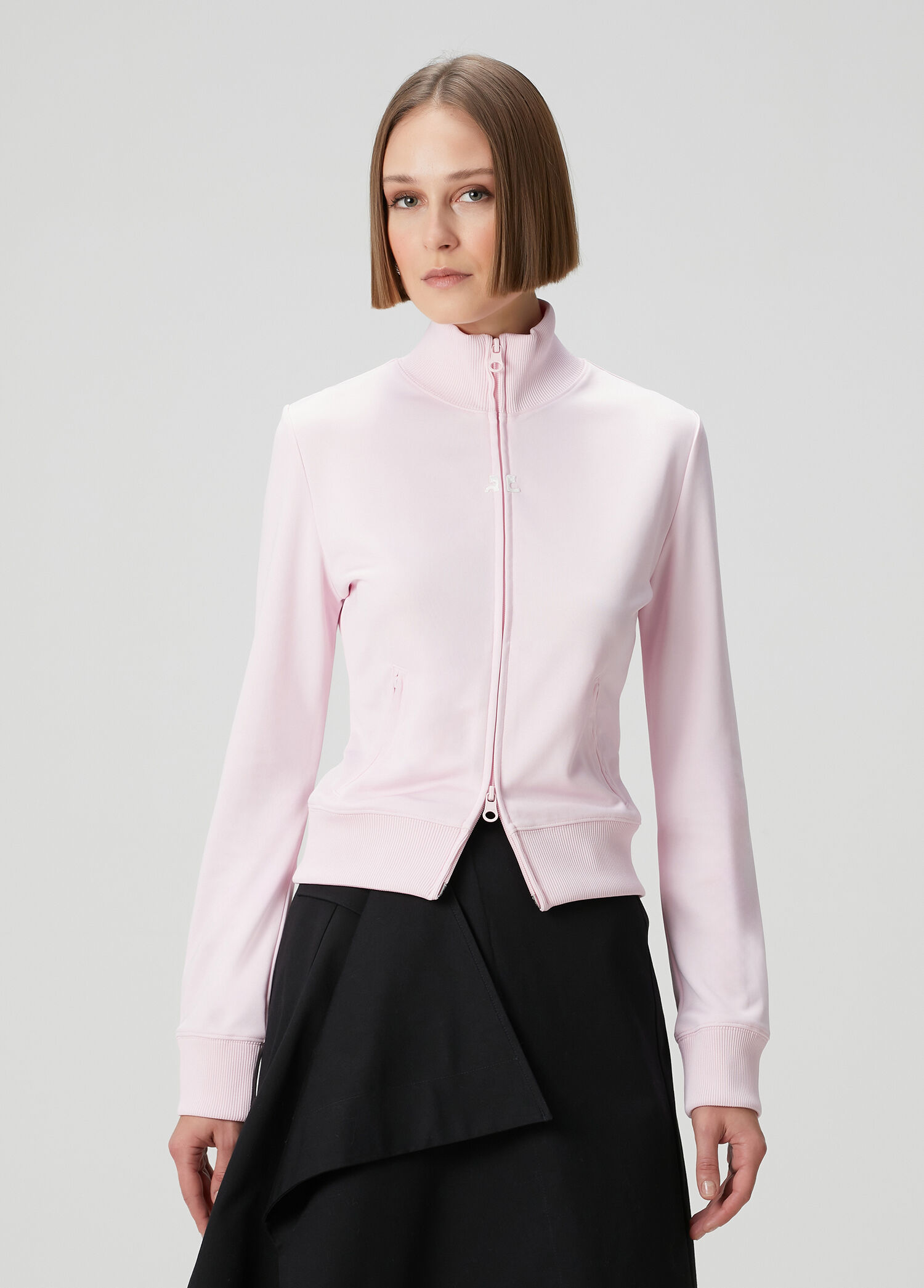 Açık Pembe Fermuarlı Sweatshirt