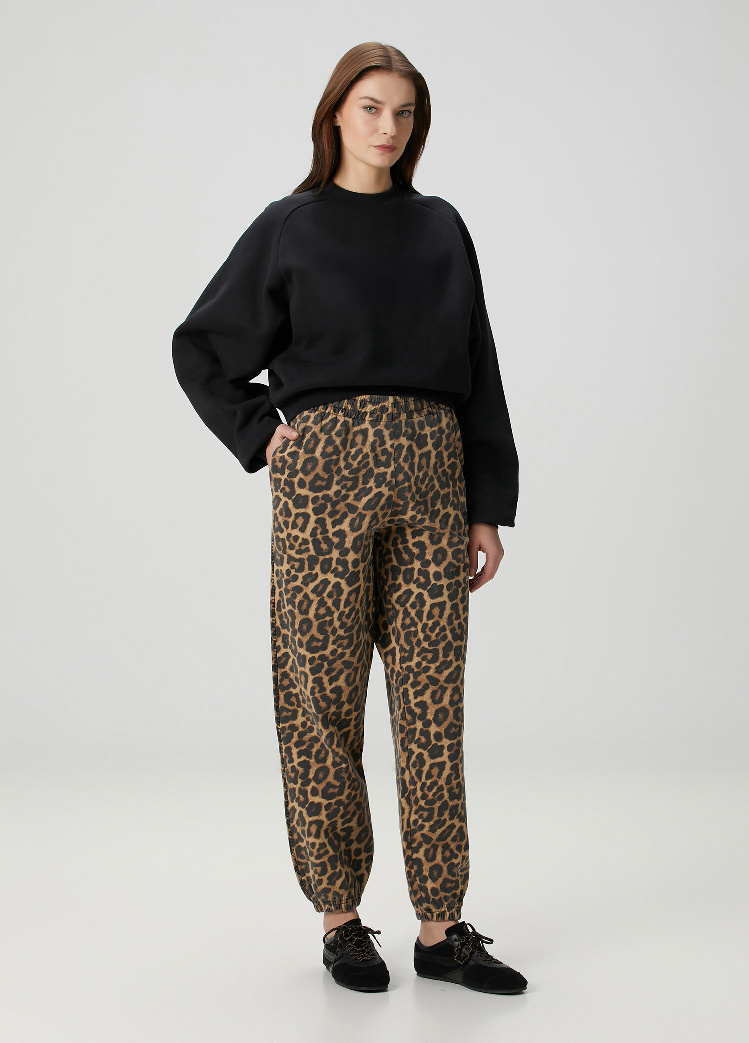 Leopar Desenli Eşofman Altı