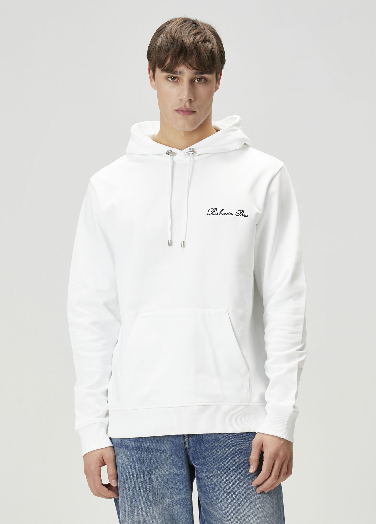 Beyaz Kapüşonlu Sweatshirt