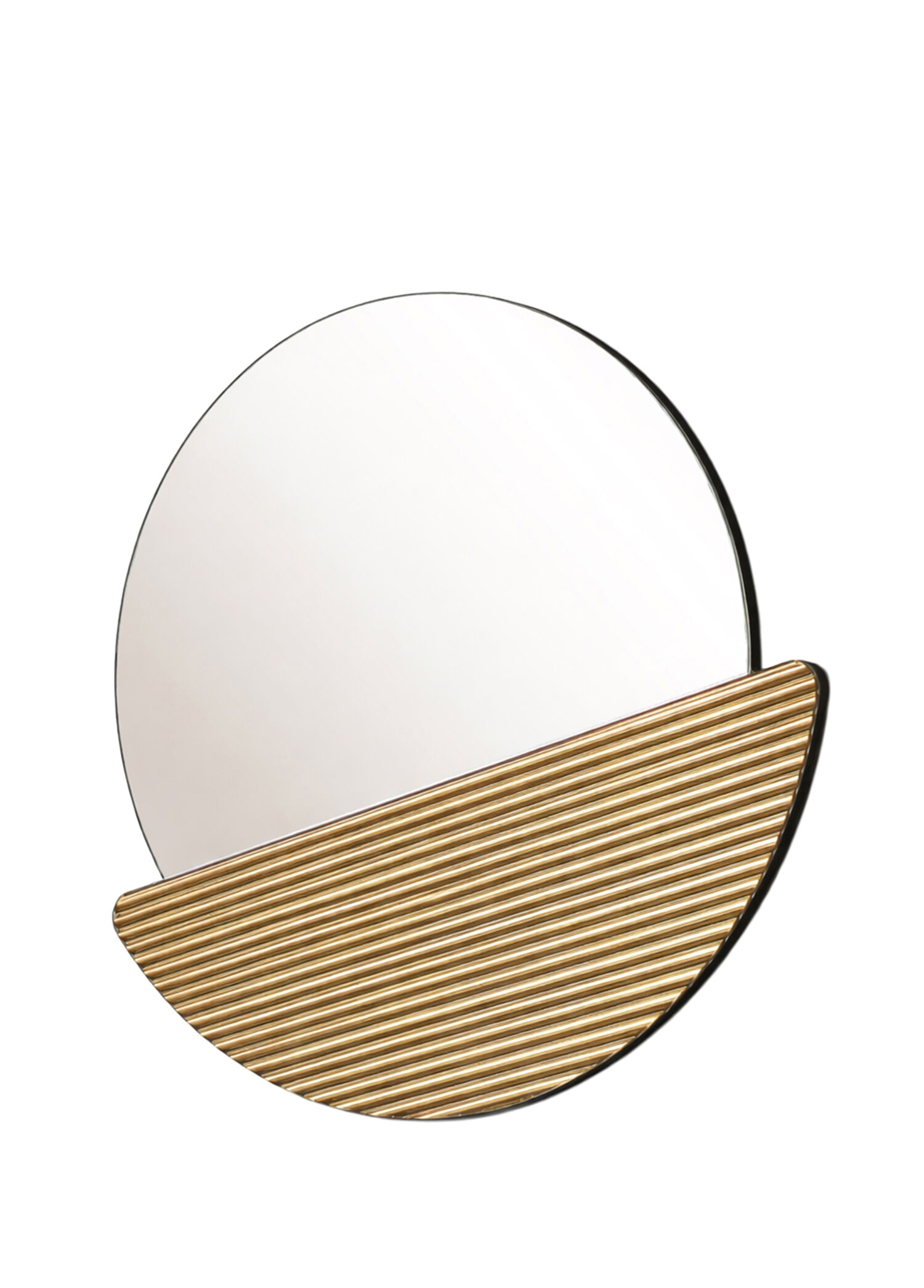 Crescent Çizgili Bronz Duvar Aynası
