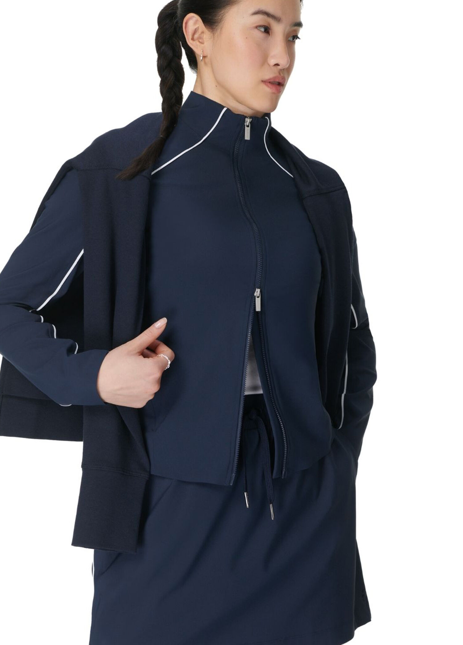 Sweaty Betty Mavi Kadın Anytime Explorer Zip Up Mavi Tank Top