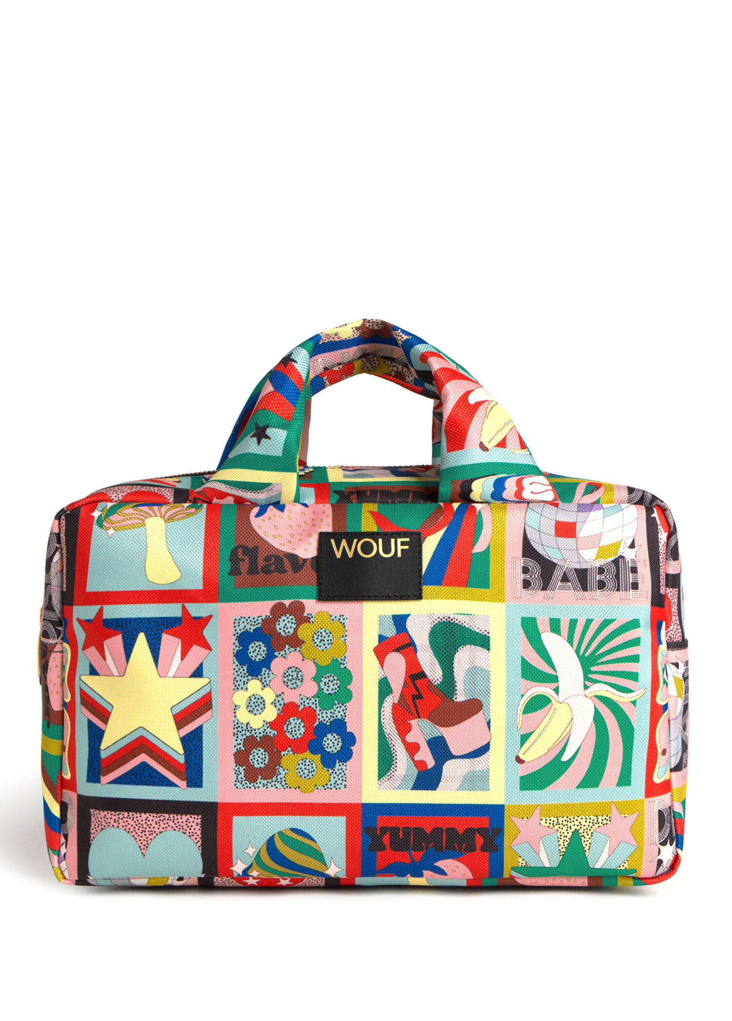 Discobabe Renkli Baskılı Kadın Makyaj Çantası 29 x 18 cm