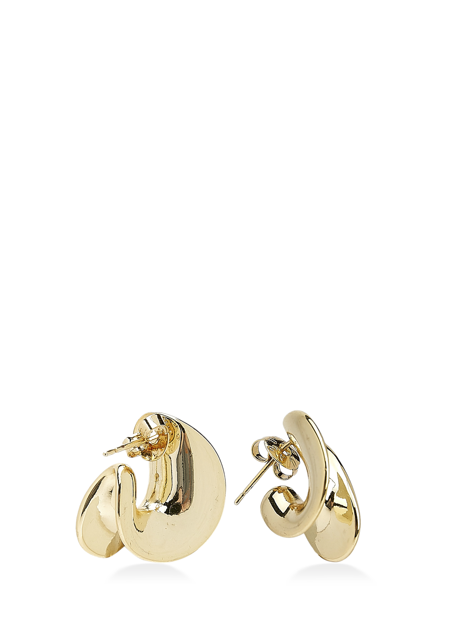 Gold Silver Halka Detaylı Kadın Küpe_1