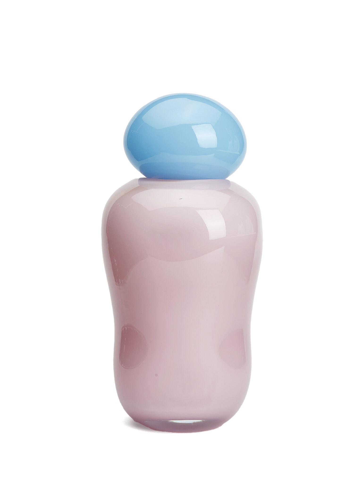 Bon Bon Medi Mavi Pembe Cam Vazo