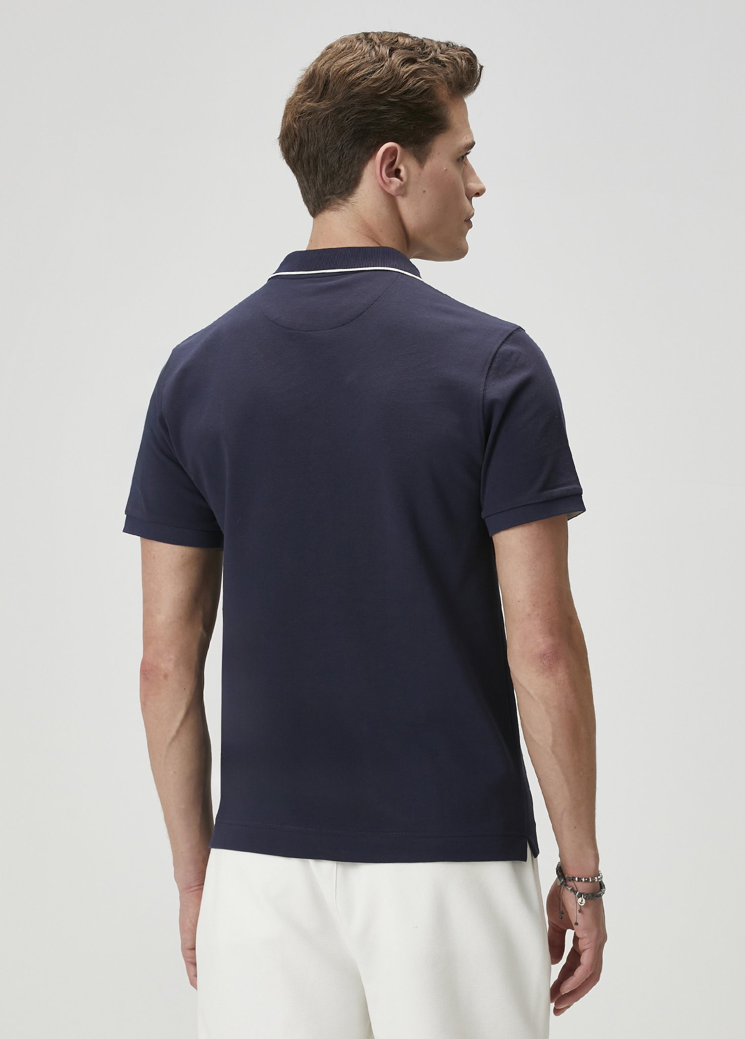 Slim Fit Lacivert Polo Yaka T-shirt_5