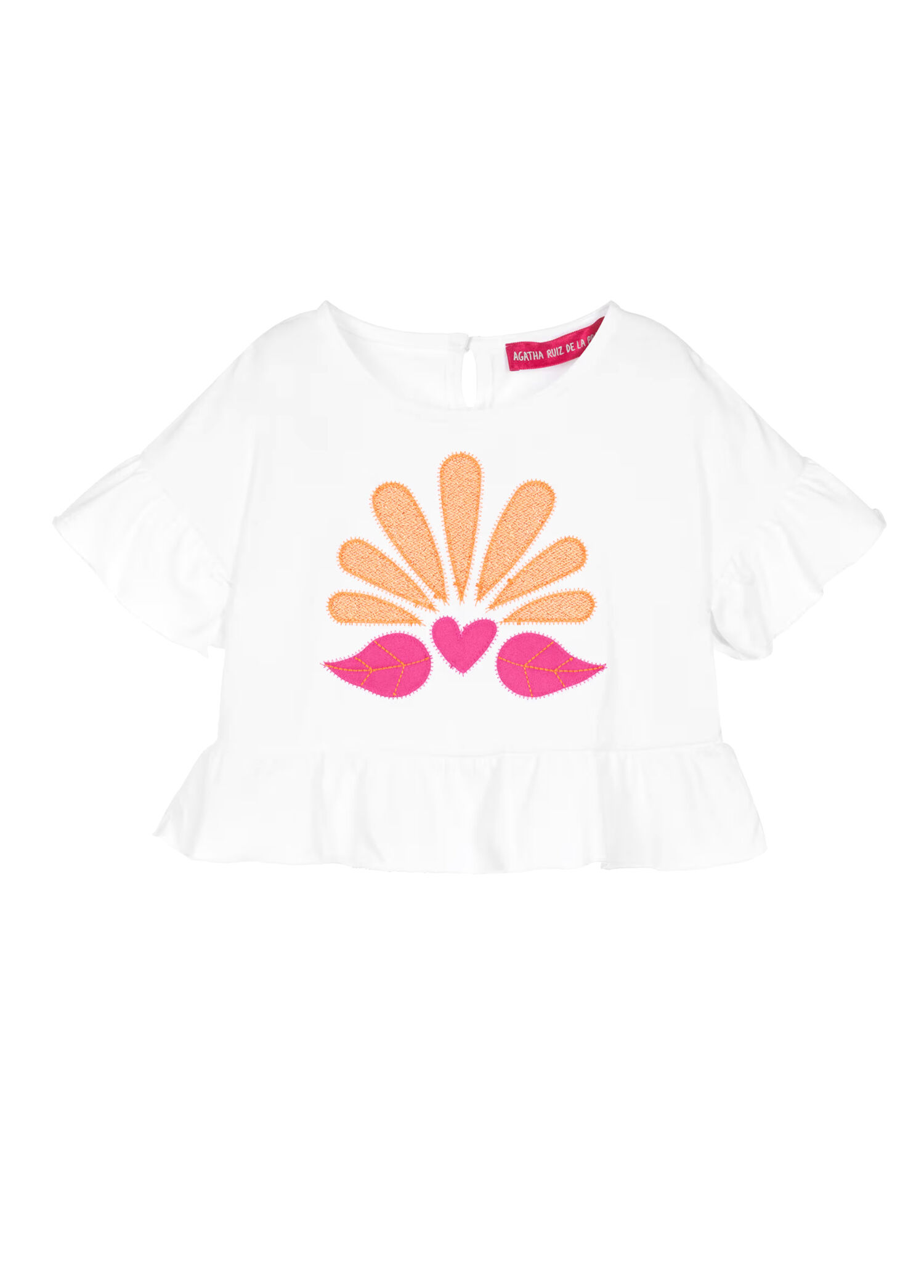 Goa Beyaz Nakışlı Kız Çocuk T-shirt