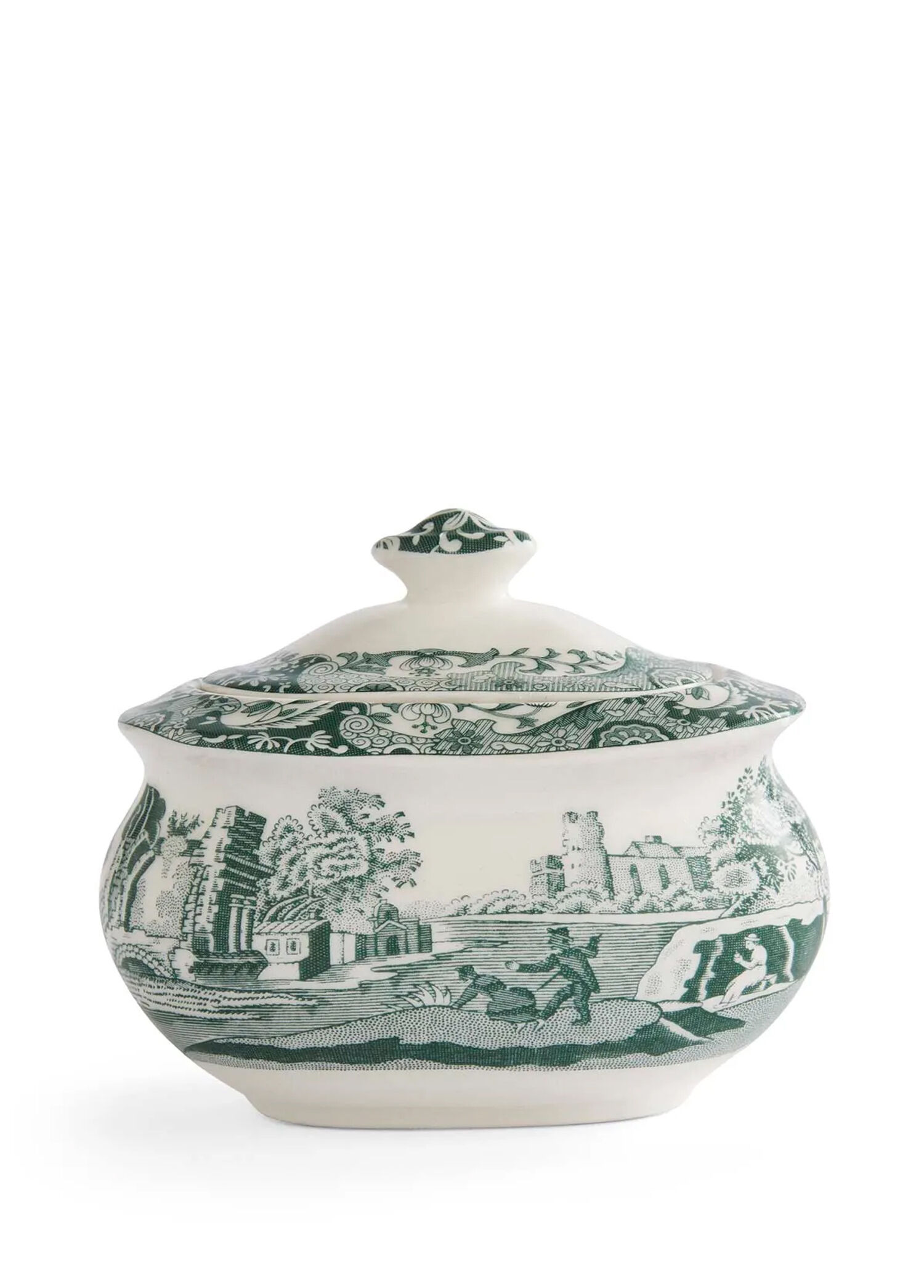 Heritage Green Italian Porselen Şekerlik