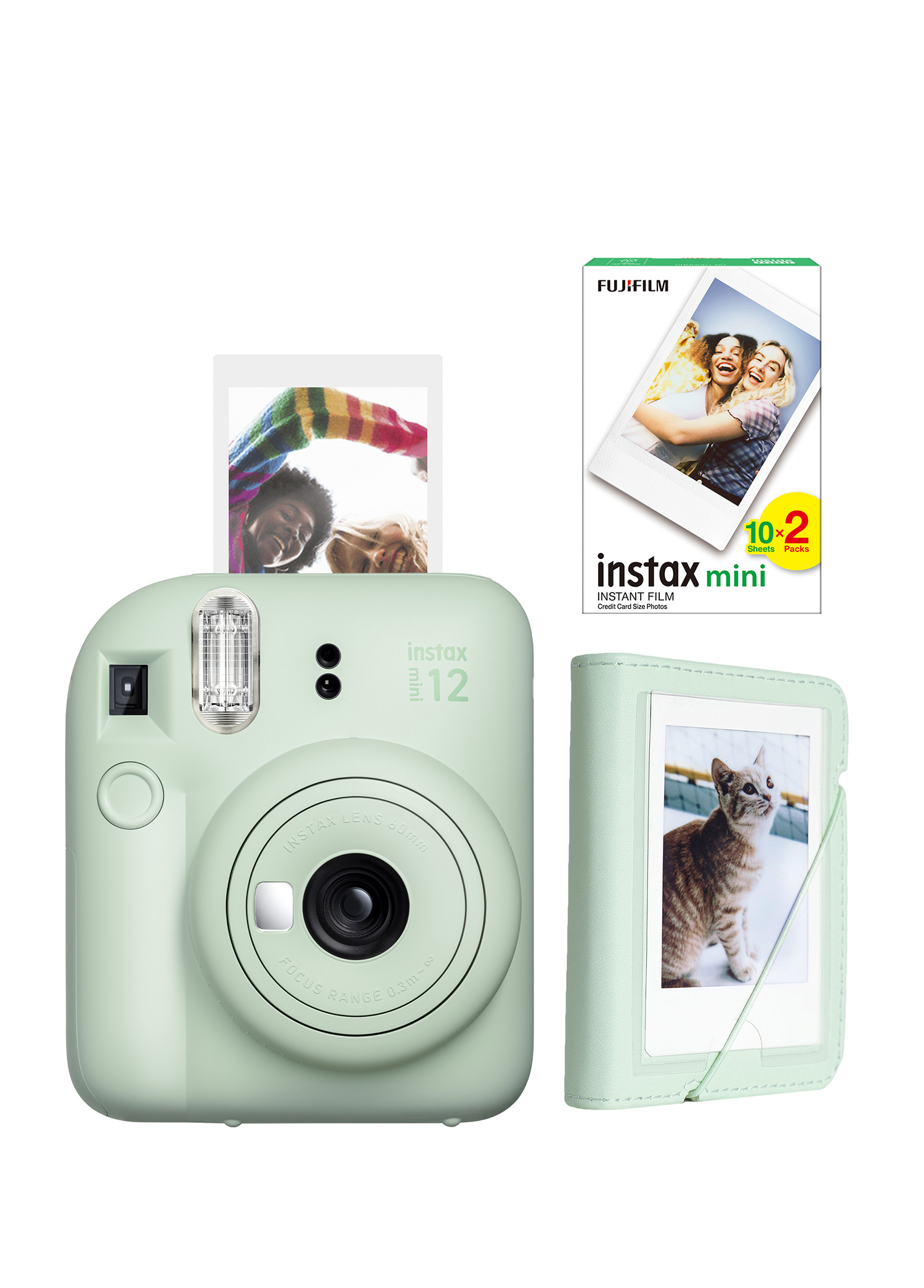 Instax mini 12 Yeşil Fotoğraf Makinesi + 20'li Film ve Mini Albüm Seti