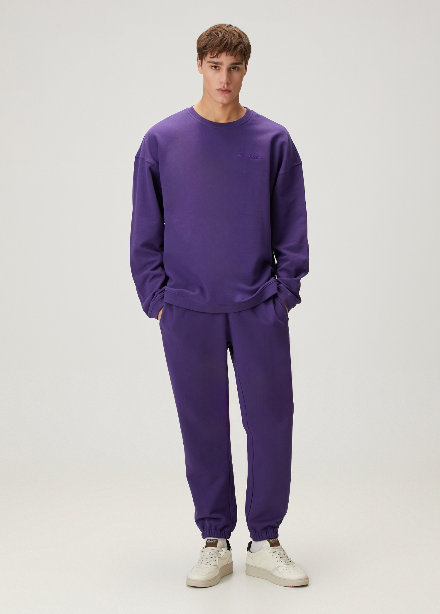 Purple Waist Corded Jogger Sweatpants