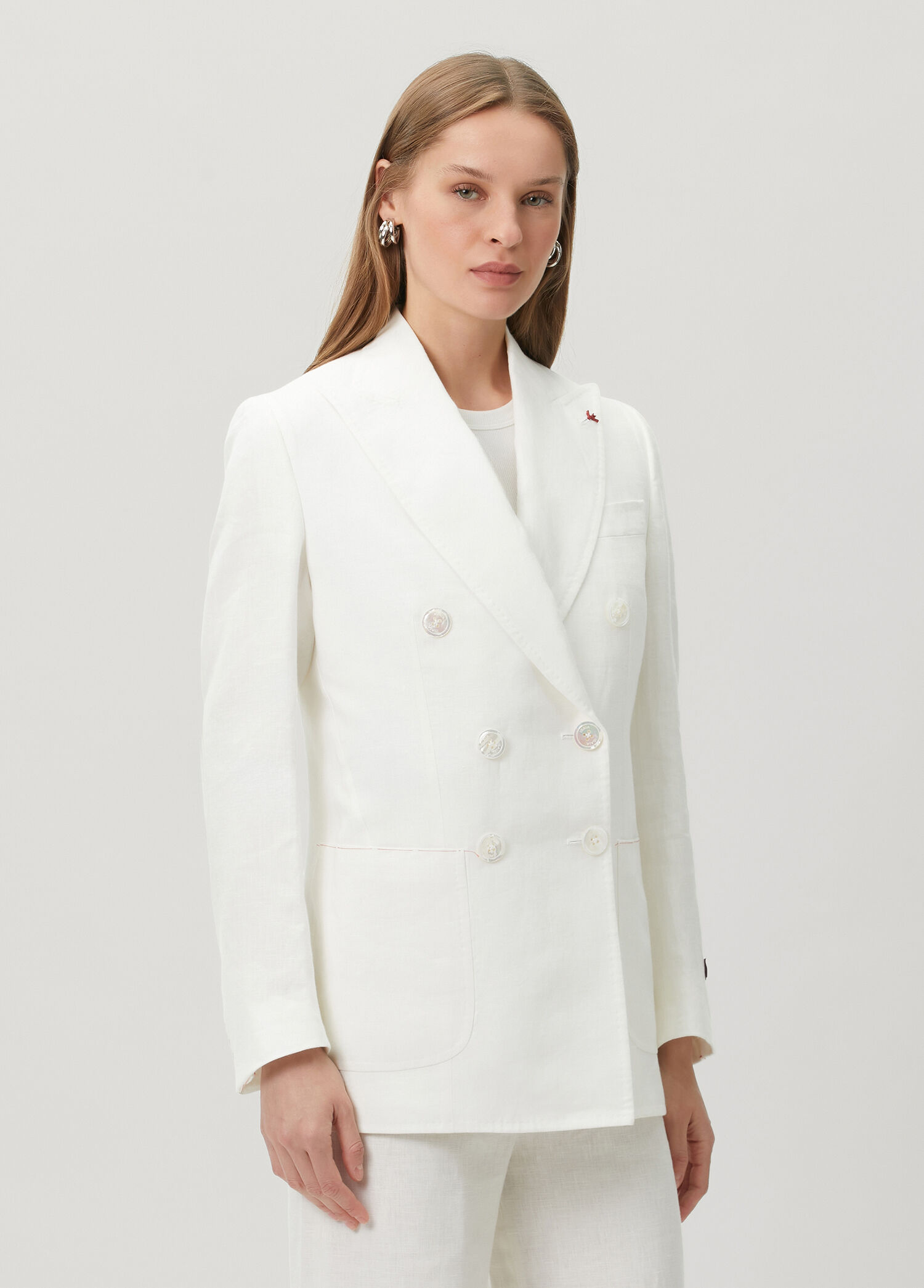 Beyaz Keten Blazer