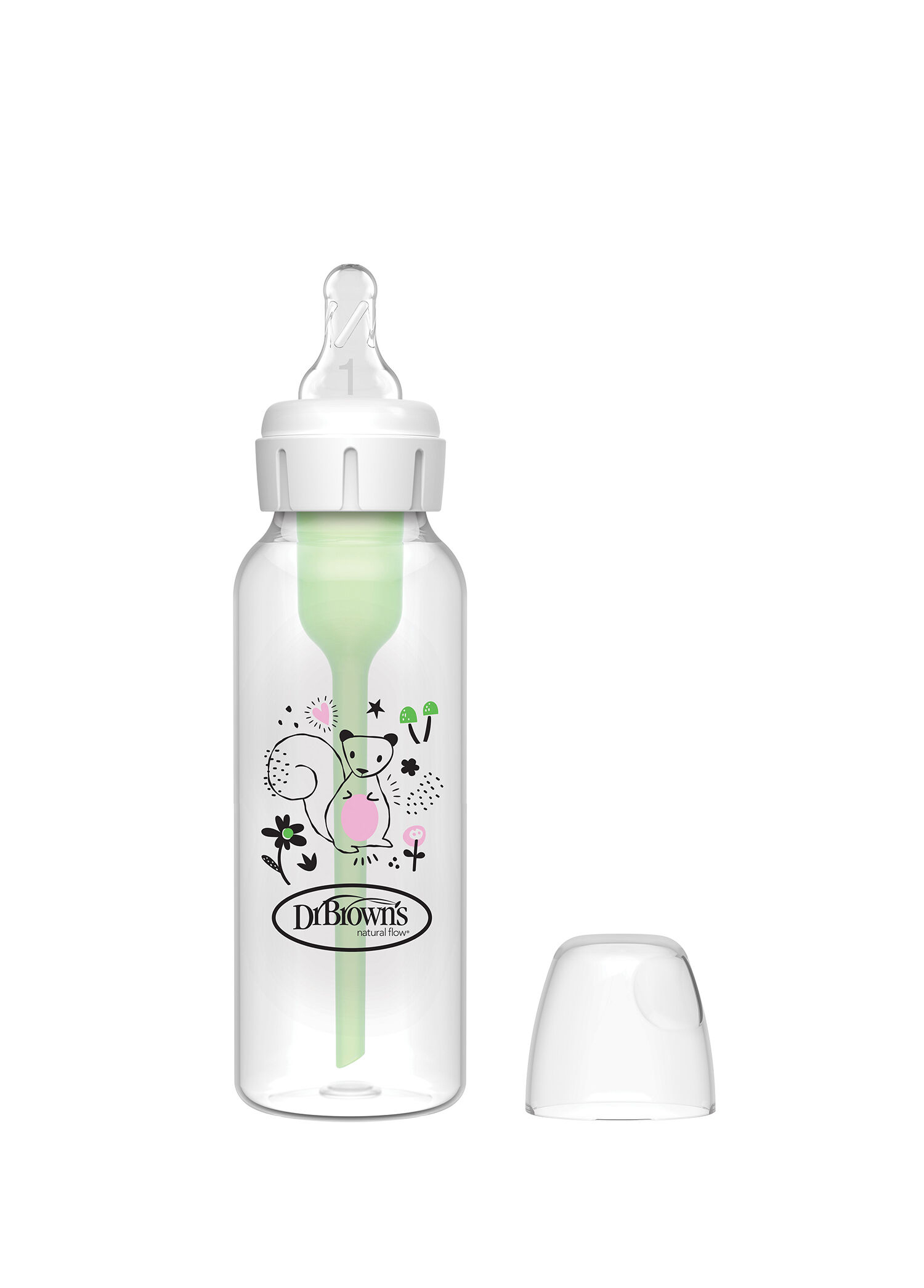Options+ Sincap Desenli Polipropilen 0+ Ay Anti-Kolik Biberon 250 ml