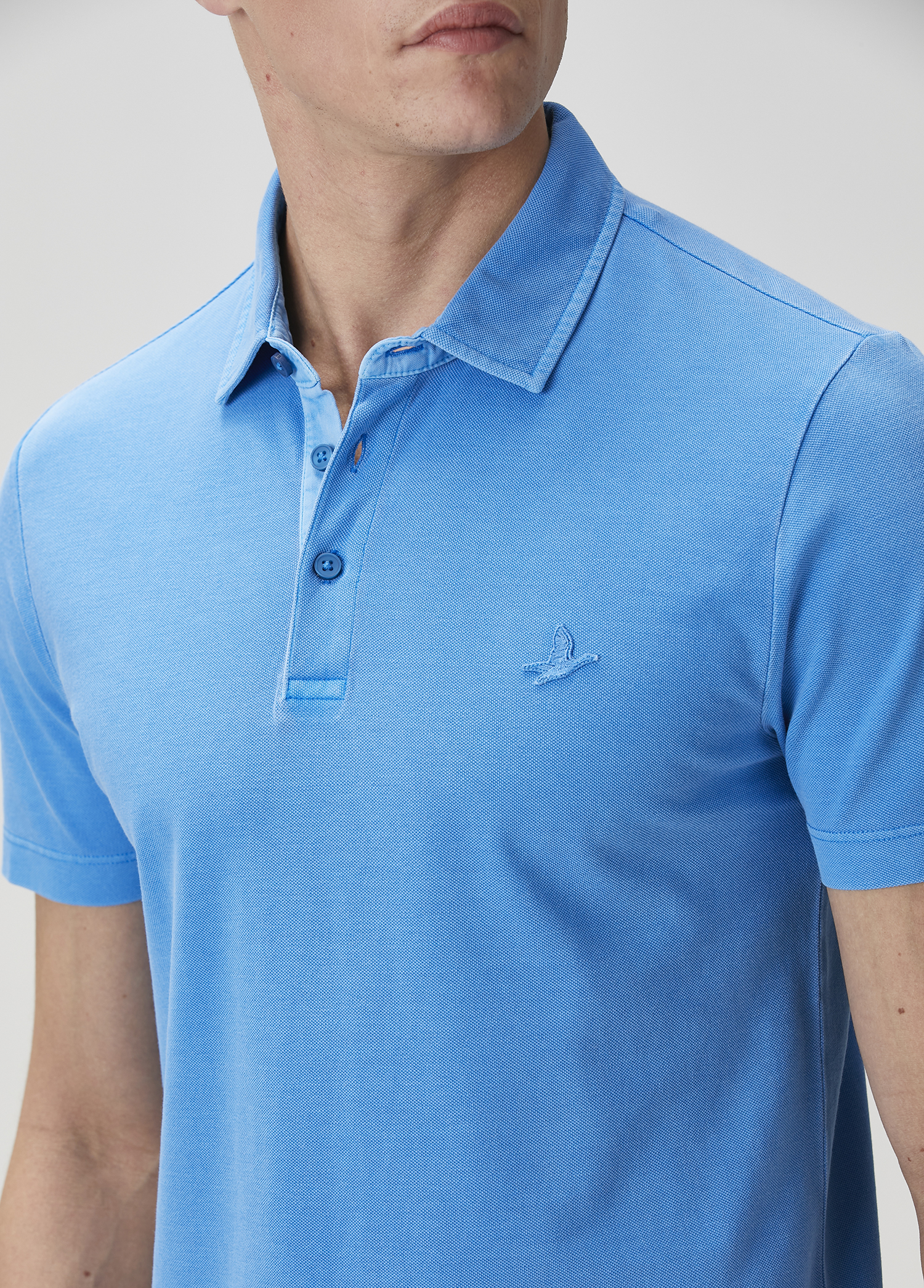 Comfort Fit Kobalt Polo Yaka T-shirt_6