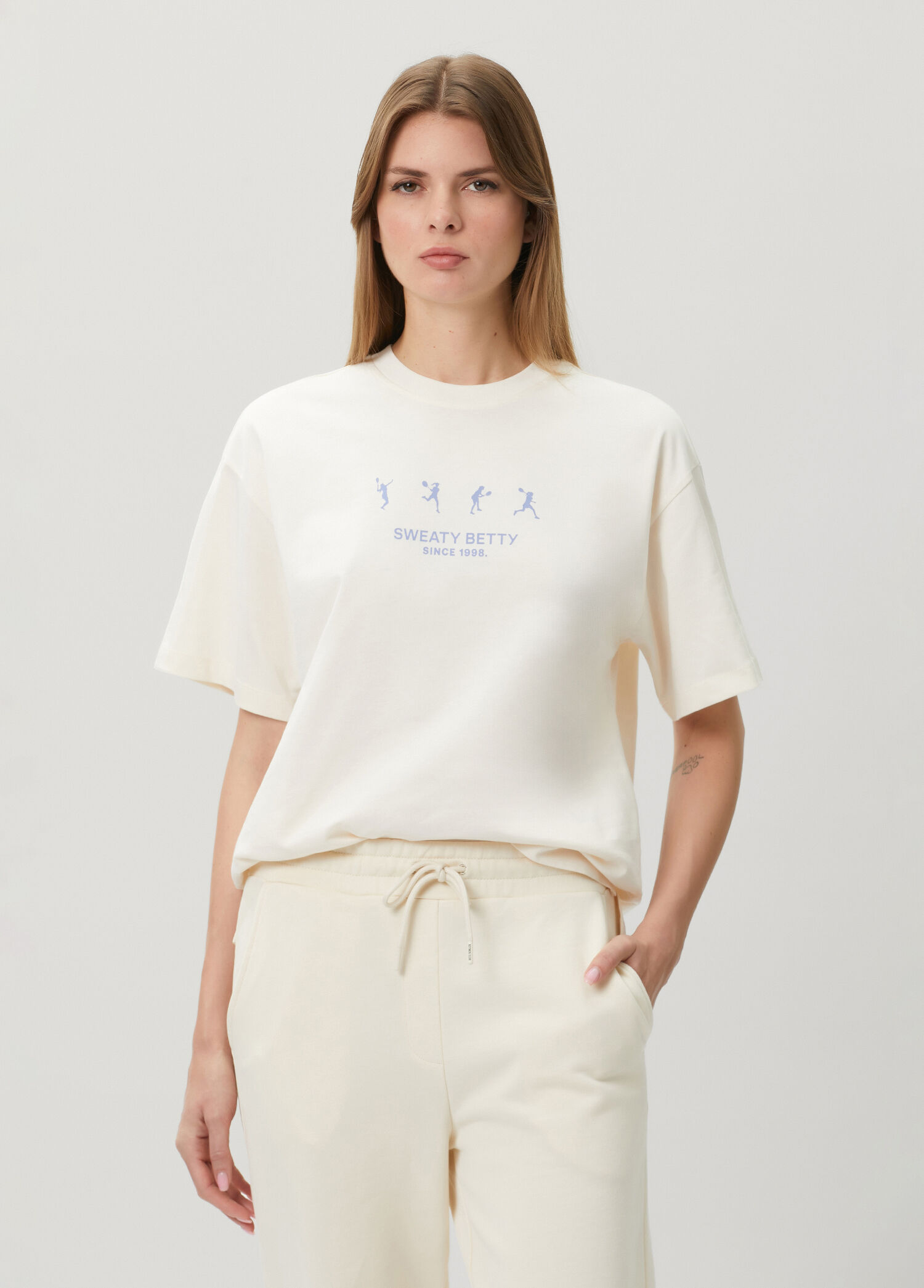Tennis Graphic Kırık Beyaz T-shirt