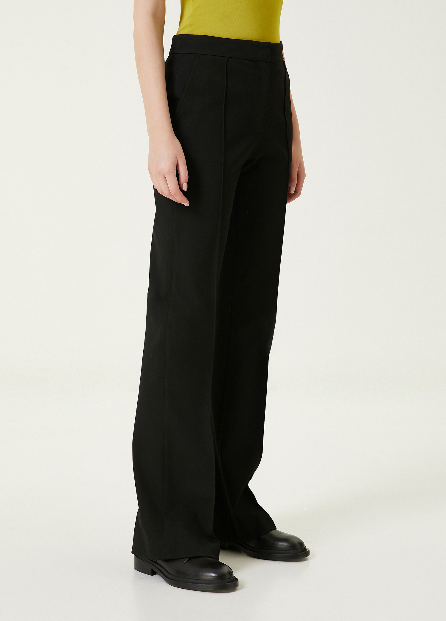Siyah Bol Paça Formal Pantolon_2