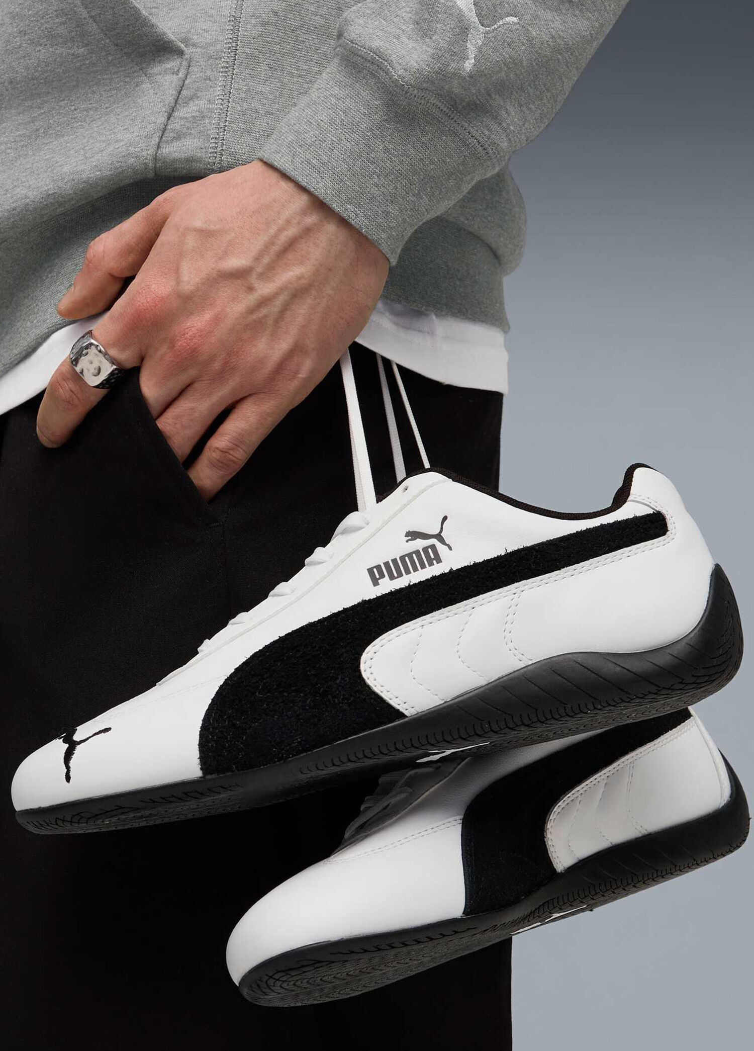Puma PUMA White-PUMA Black Erkek Speedcat White Black Deri Unisex