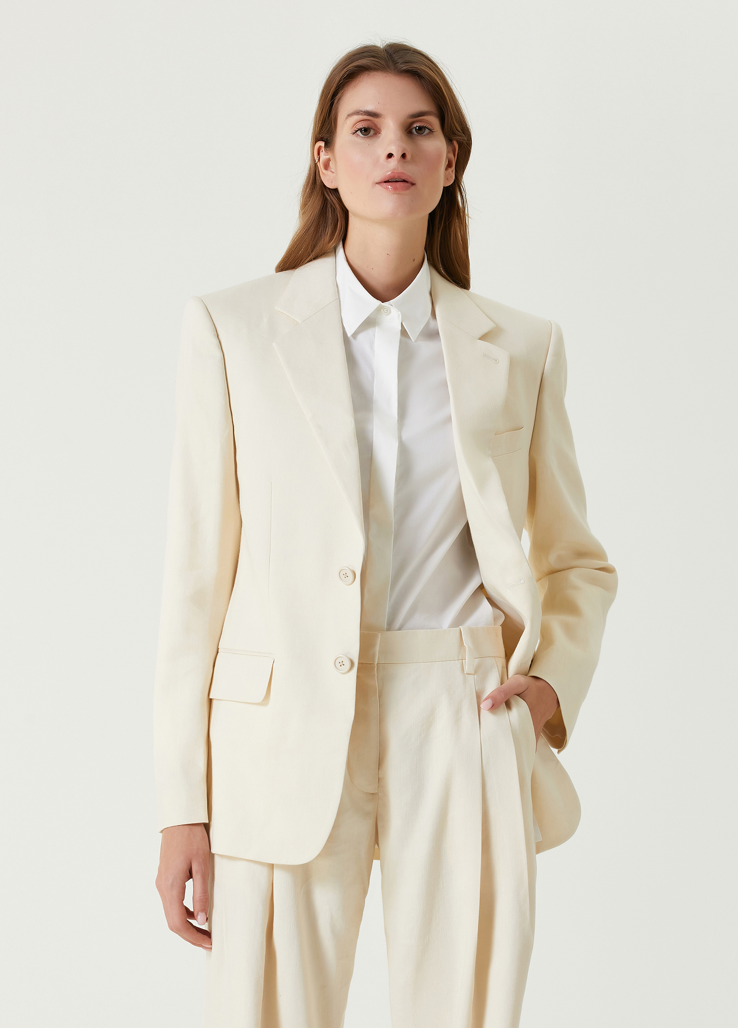 Krem Keten Blazer