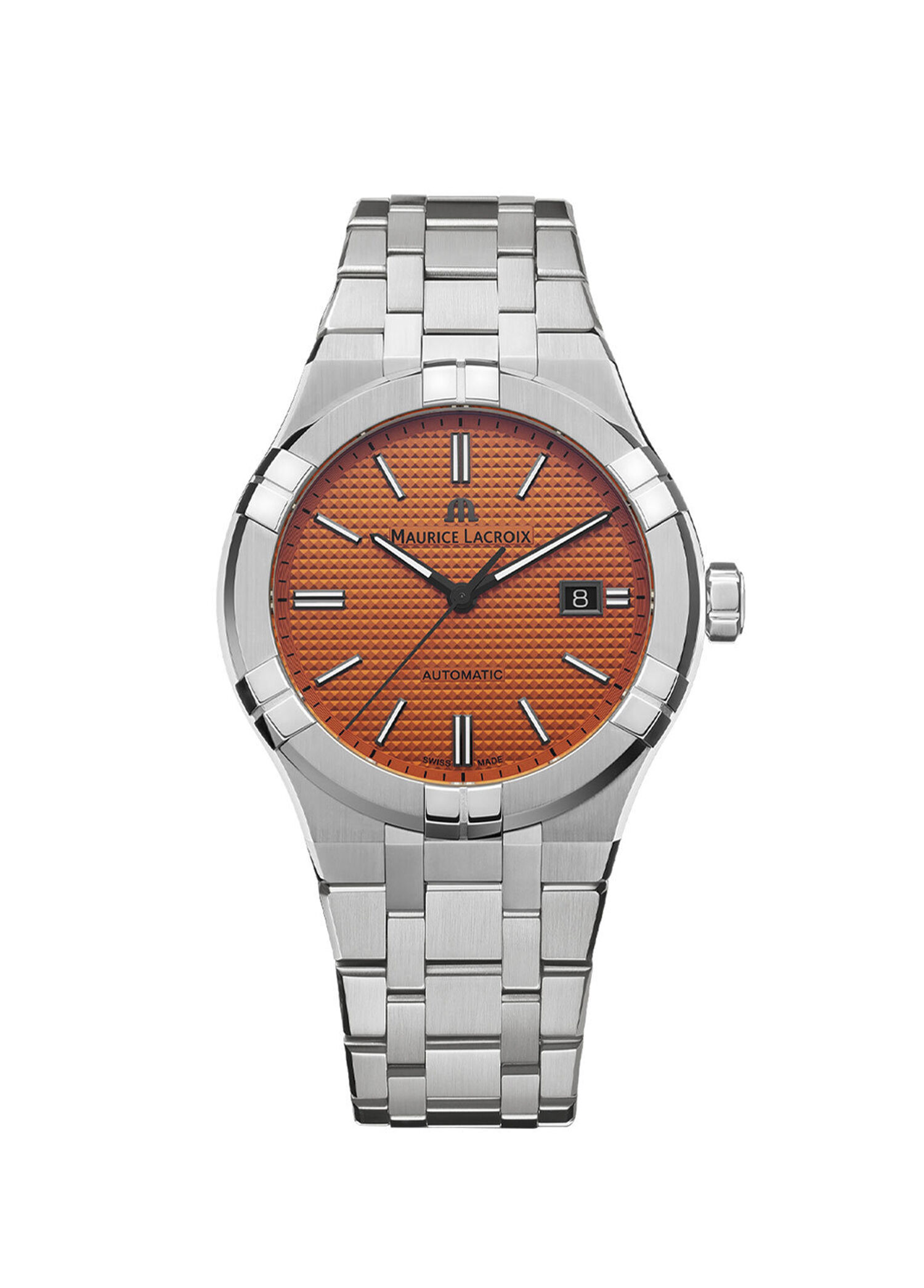 Maurice Lacroix Metalik Gri, Turuncu Erkek ML-AI6008SS00F530-E