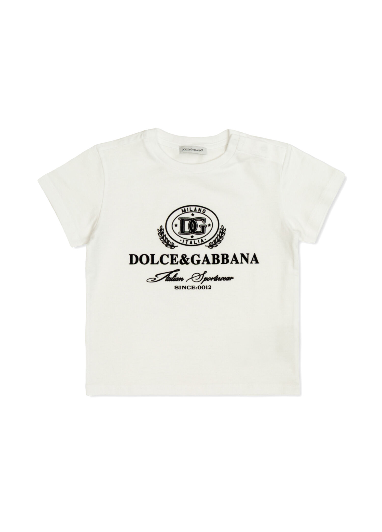 Beyaz Logo Detaylı Erkek Bebek T-shirt