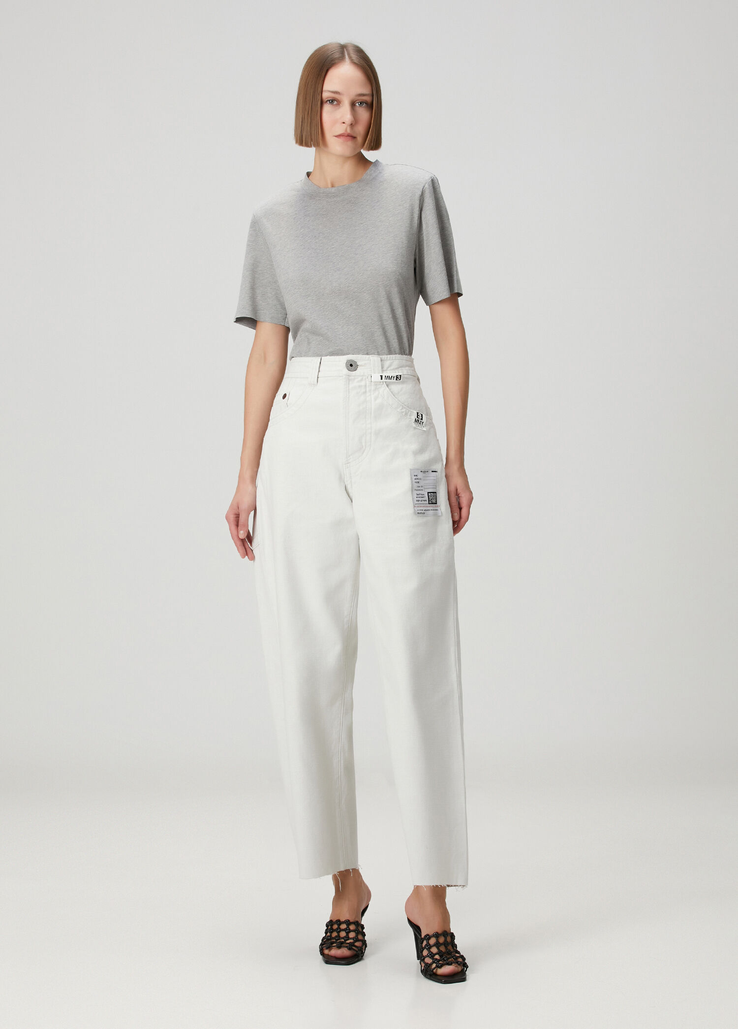 Amateur Sewn Like Wide Beyaz Jean Pantolon