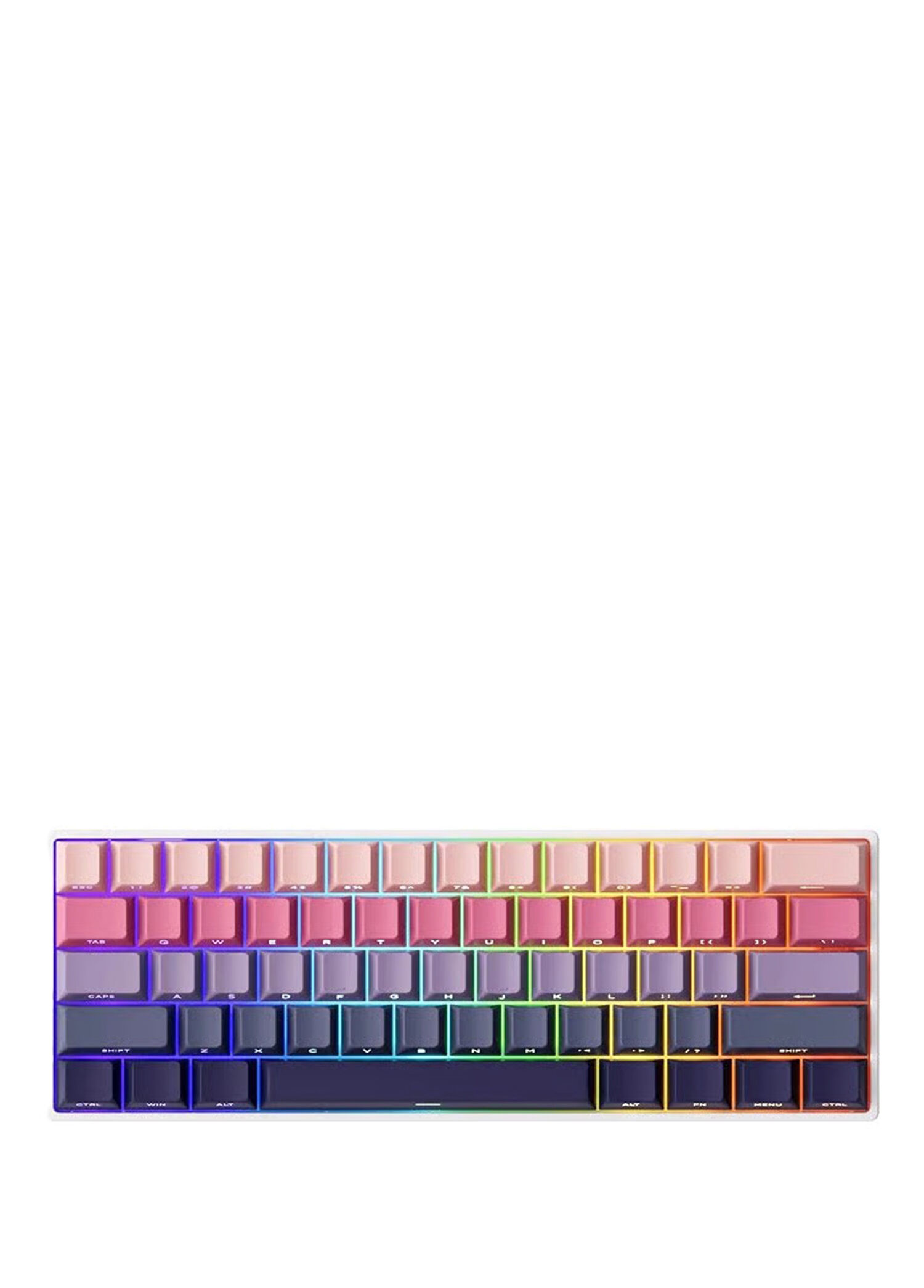Monsgeek FUN60 Max Shine-Through Phantom Pink Hall Effect Manyetik Switch ARGB Kablosuz Hotswap Mekanik Gaming Klavye