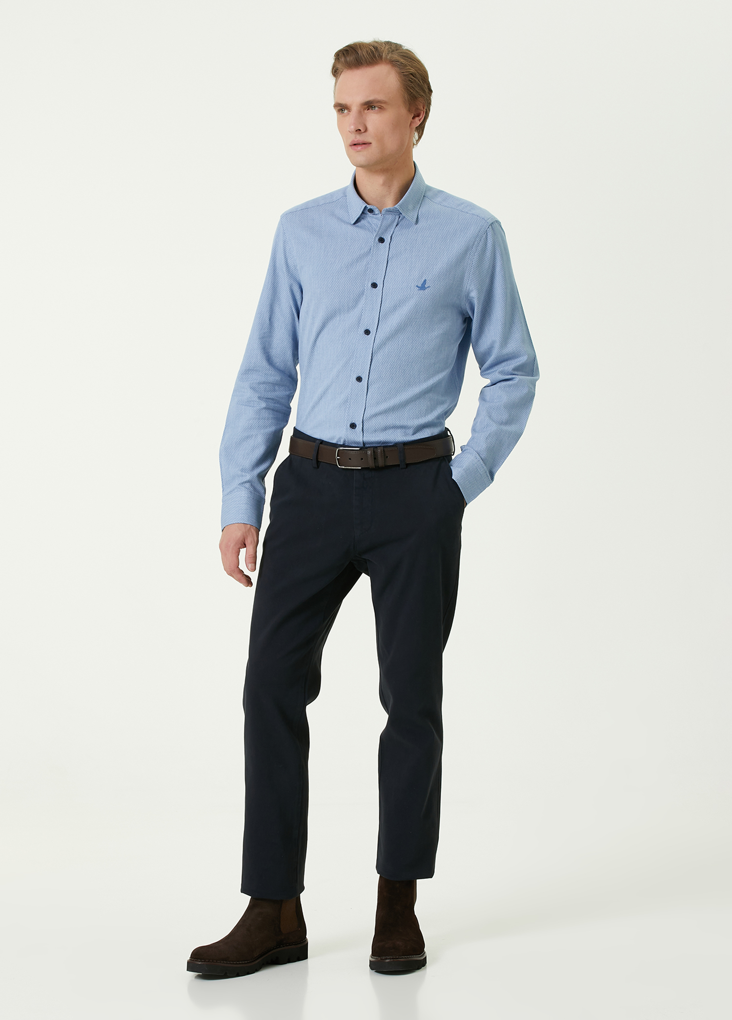 Regular Fit Antrasit Chino Pantolon