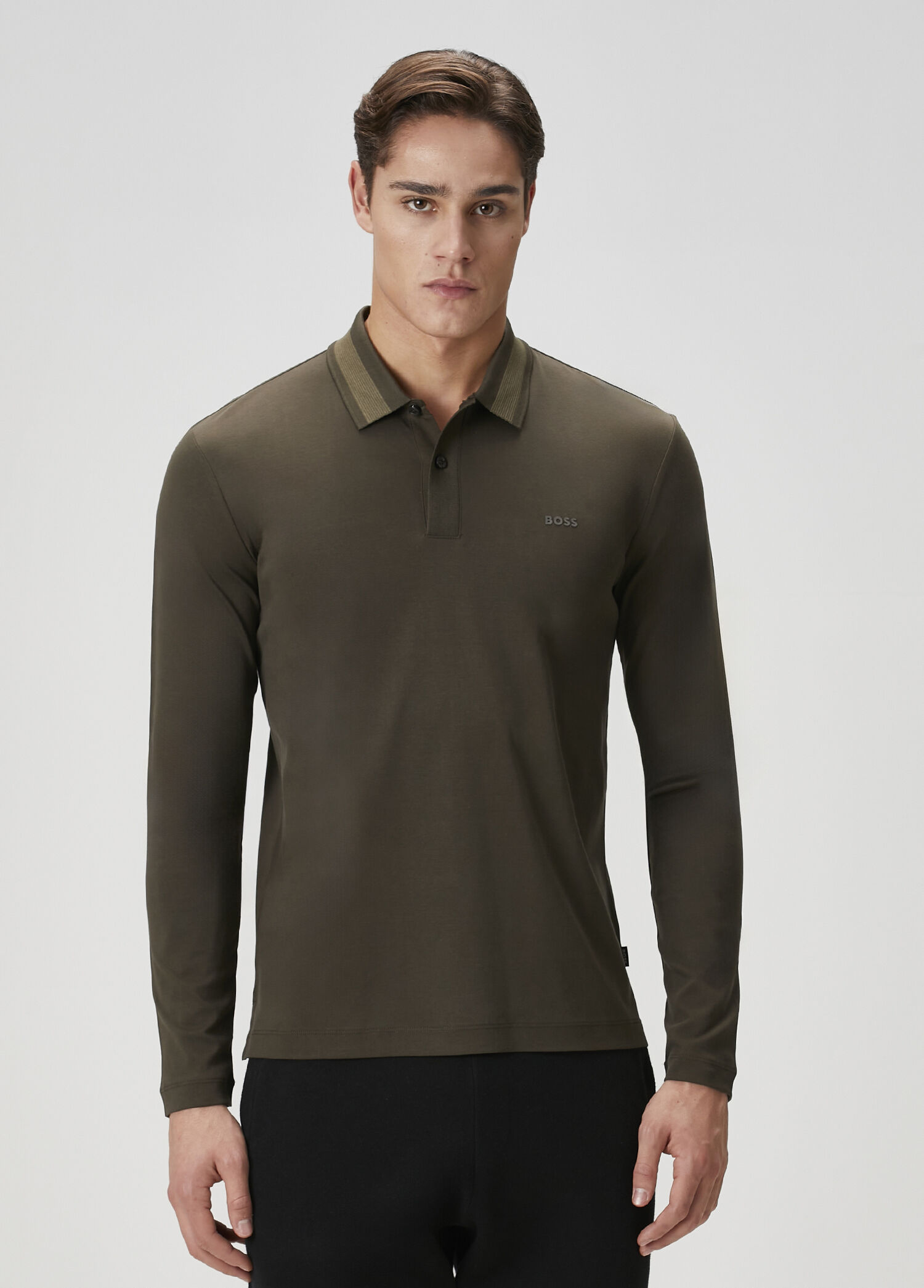 Yeşil Polo Yaka Sweatshirt
