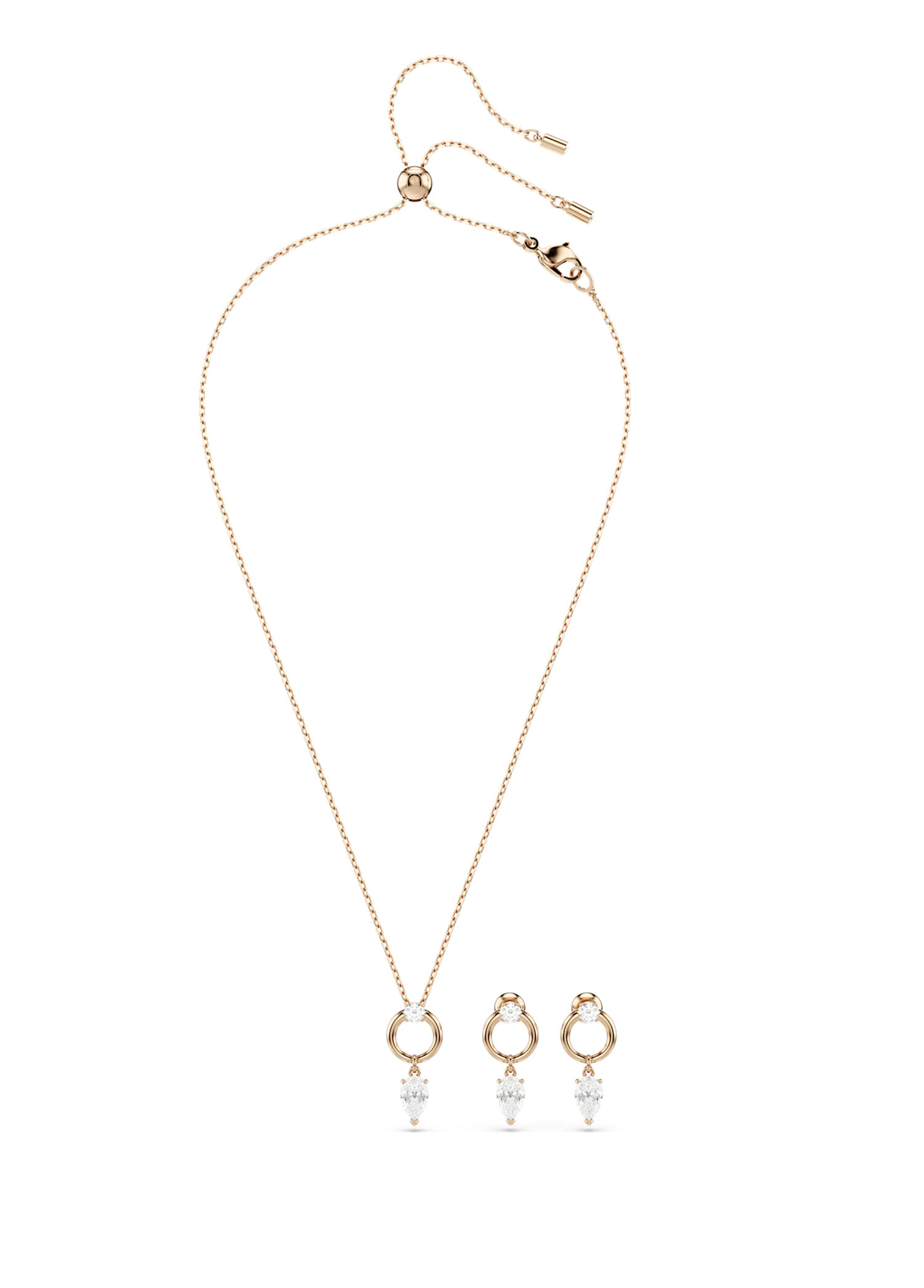 Mesmera Set Drop Whıte Ros Rose Gold Kadın Kolye ve Küpe Seti 5733808