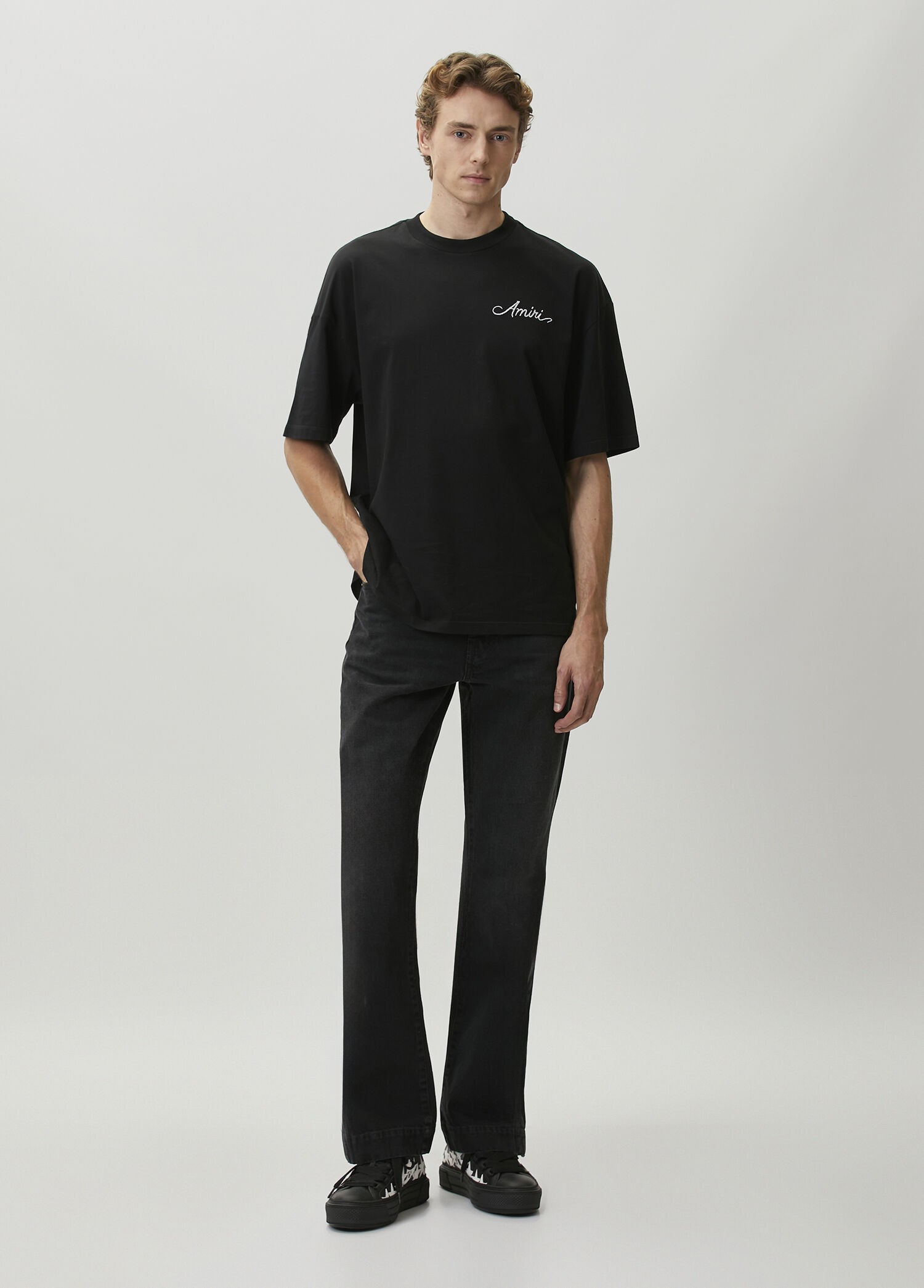 Siyah Straight Flare Jean Pantolon