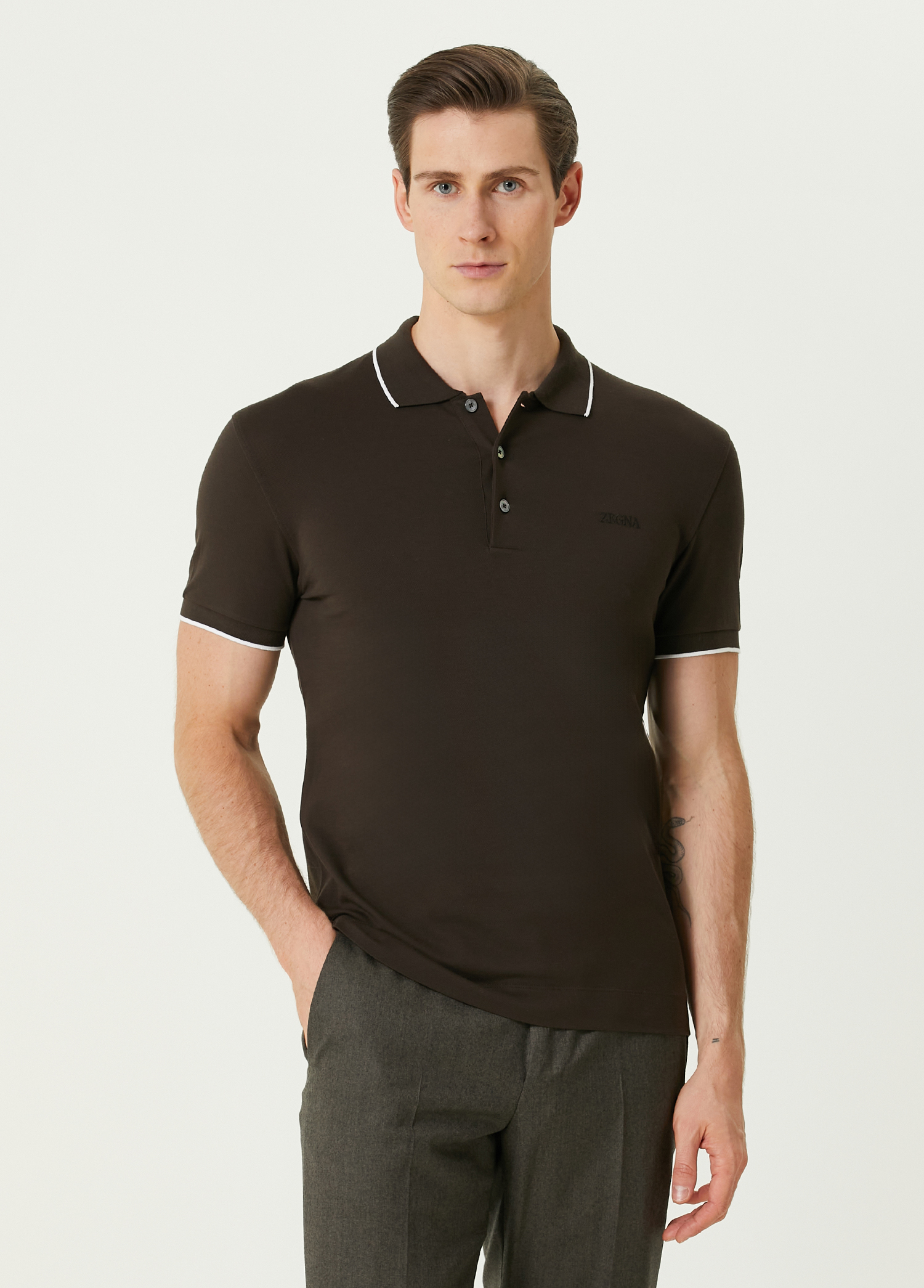 Koyu Kahverengi Polo T-shirt