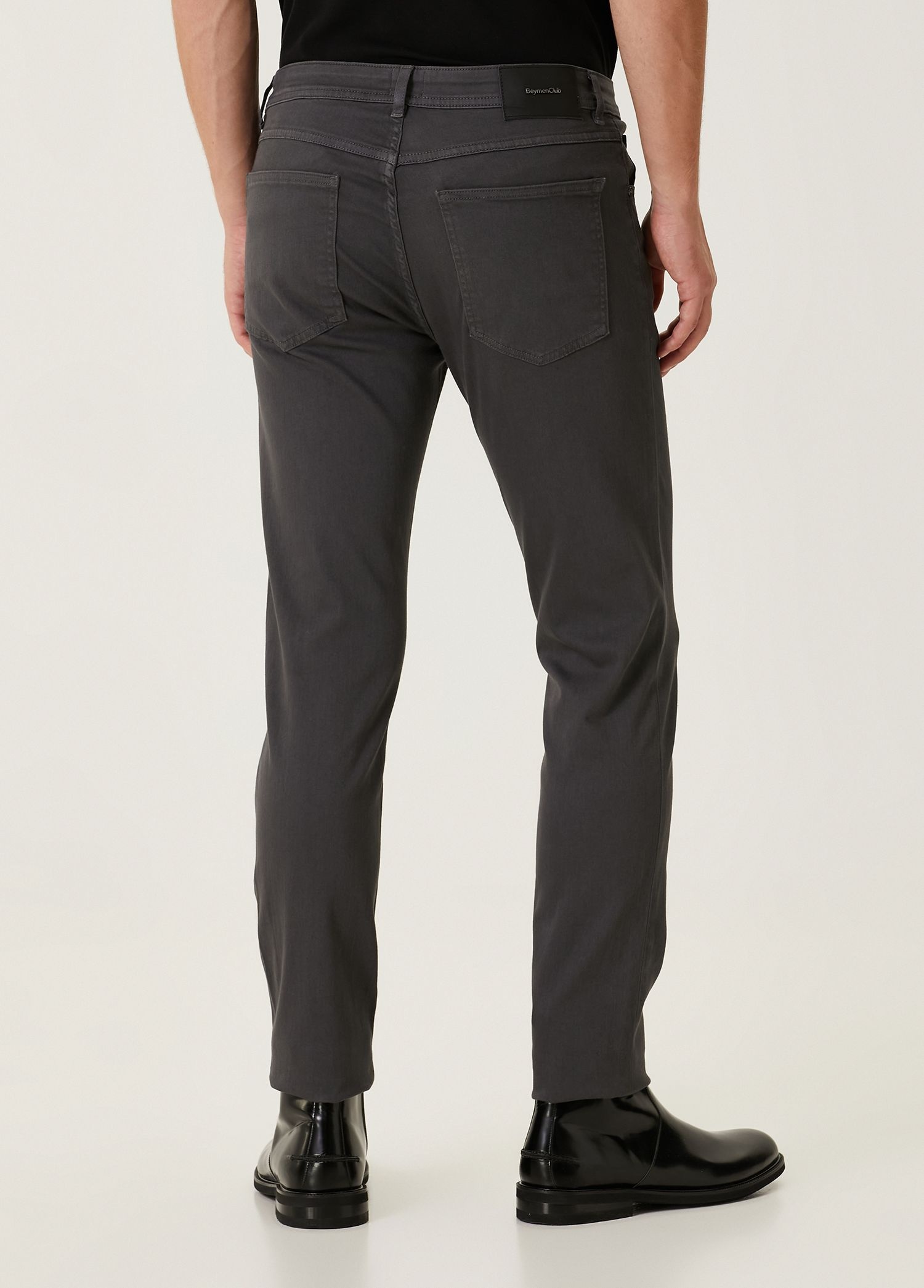 Slim Fit Antrasit Non-Denim Pantolon_3