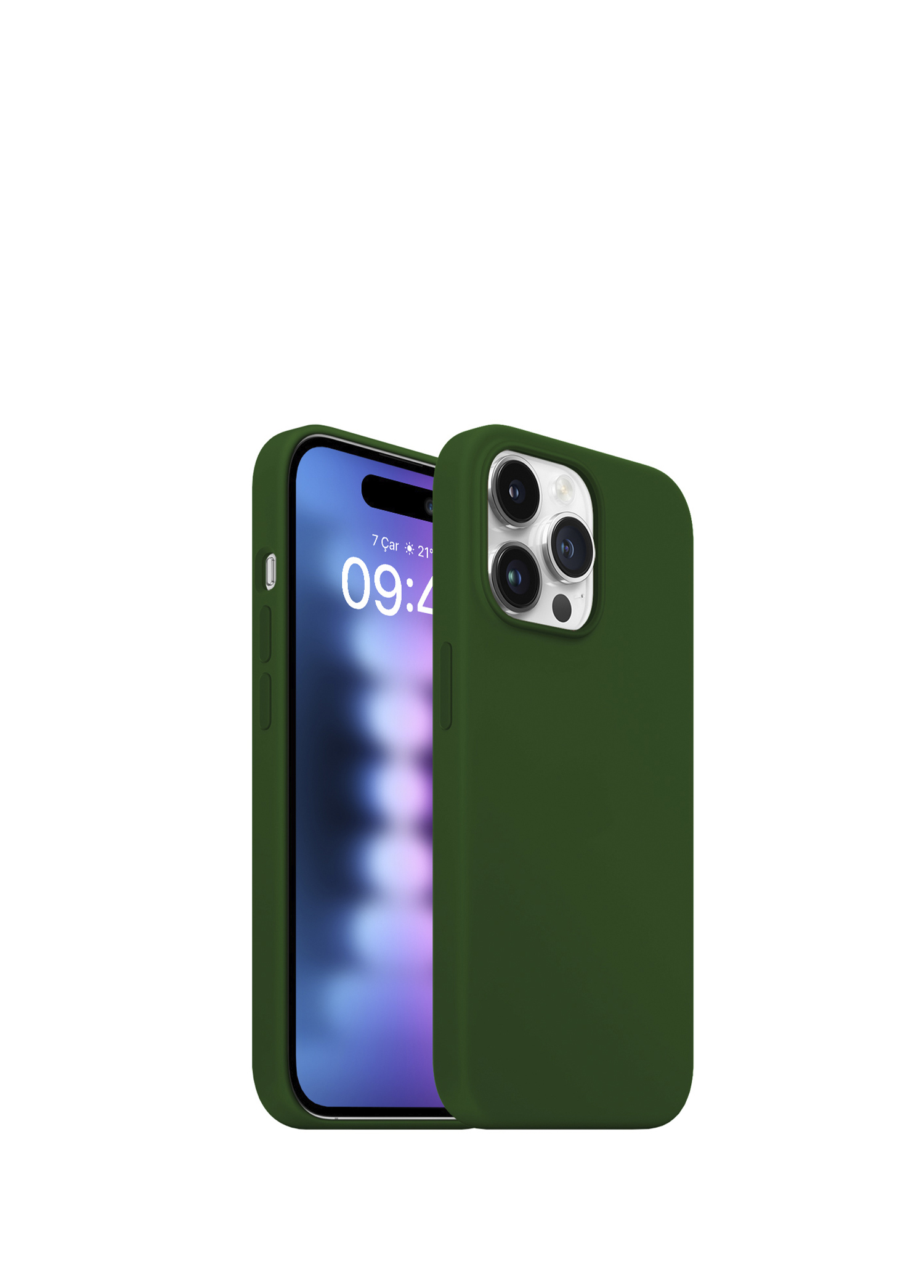 Dark Green iPhone 15 Pro Max Rubber Fit Kılıf