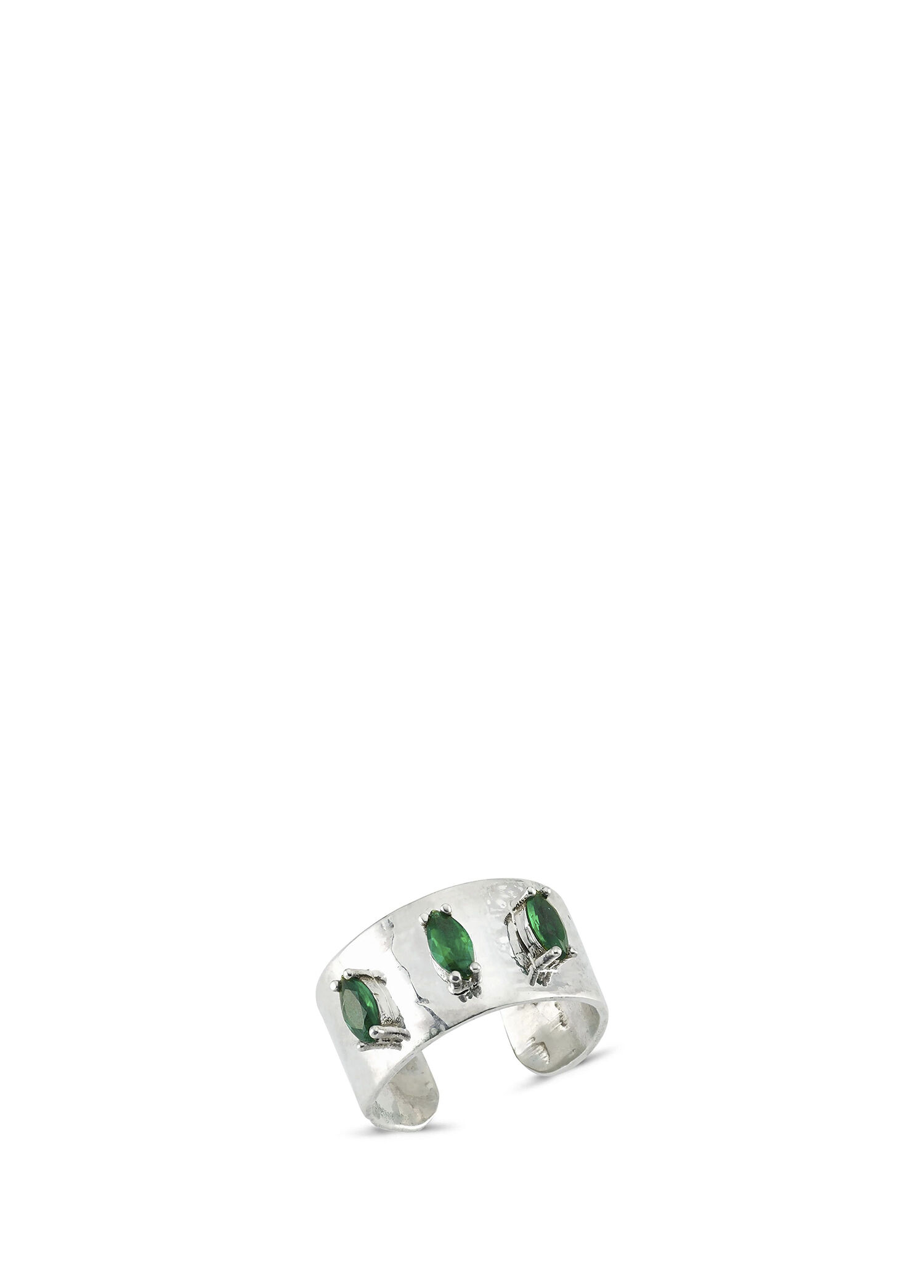 Troya Ring Green Marquise 925 Ayar Gümüş Zirkon Kadın Yüzük
