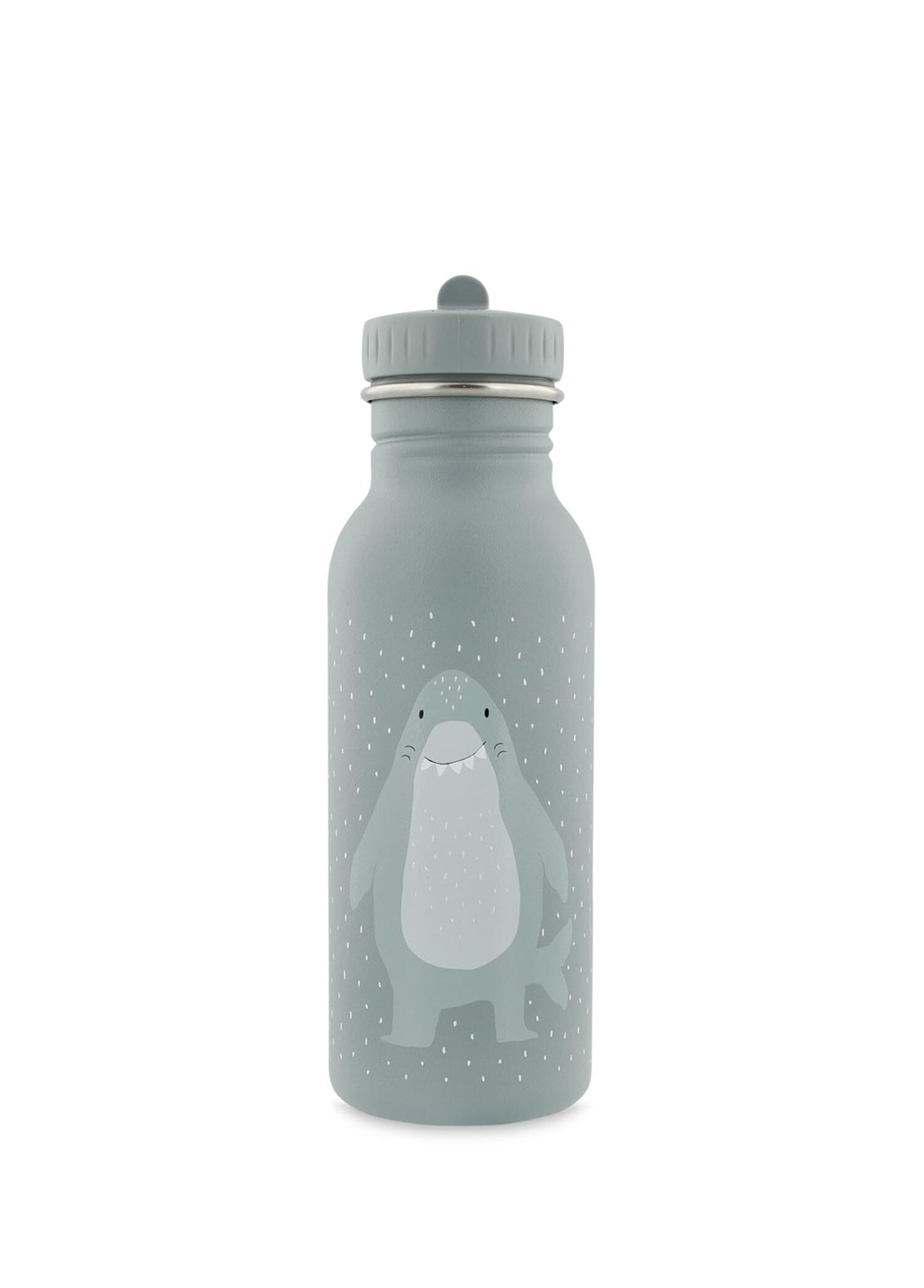 Mr. Shark Gri Çelik Çocuk Suluk Matara 500 ml