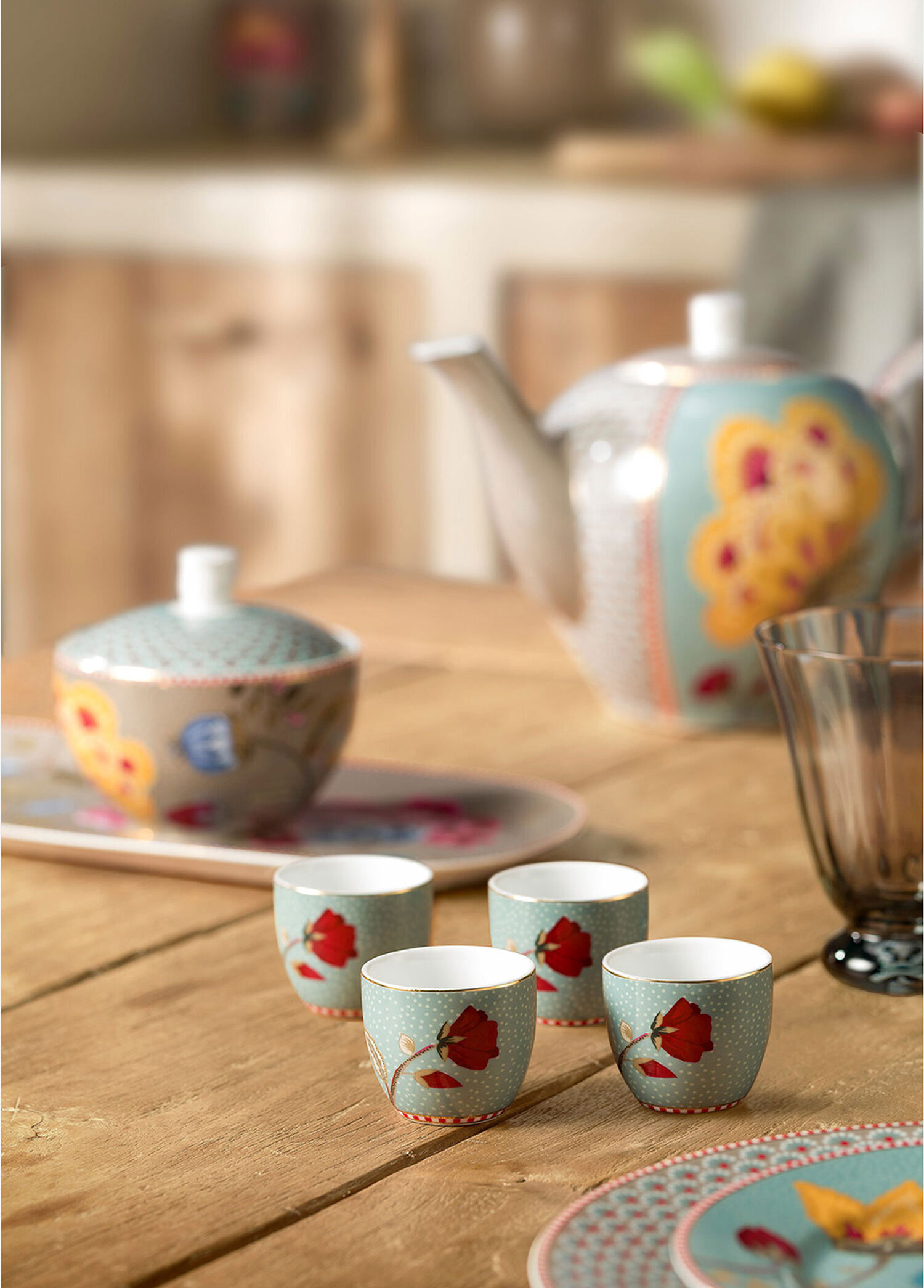 Pip Studio - Fantasy Blooming Tales Mavi Porselen Yumurtalık - Mavi