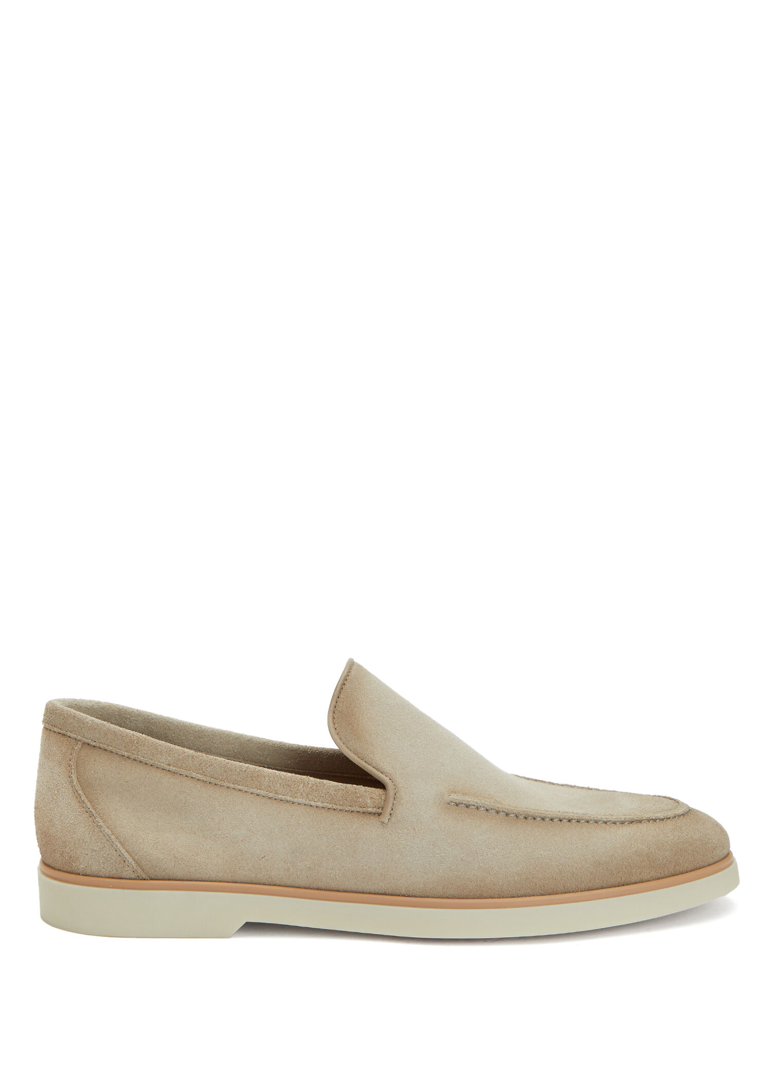 Açık Gri Erkek Süet Loafer