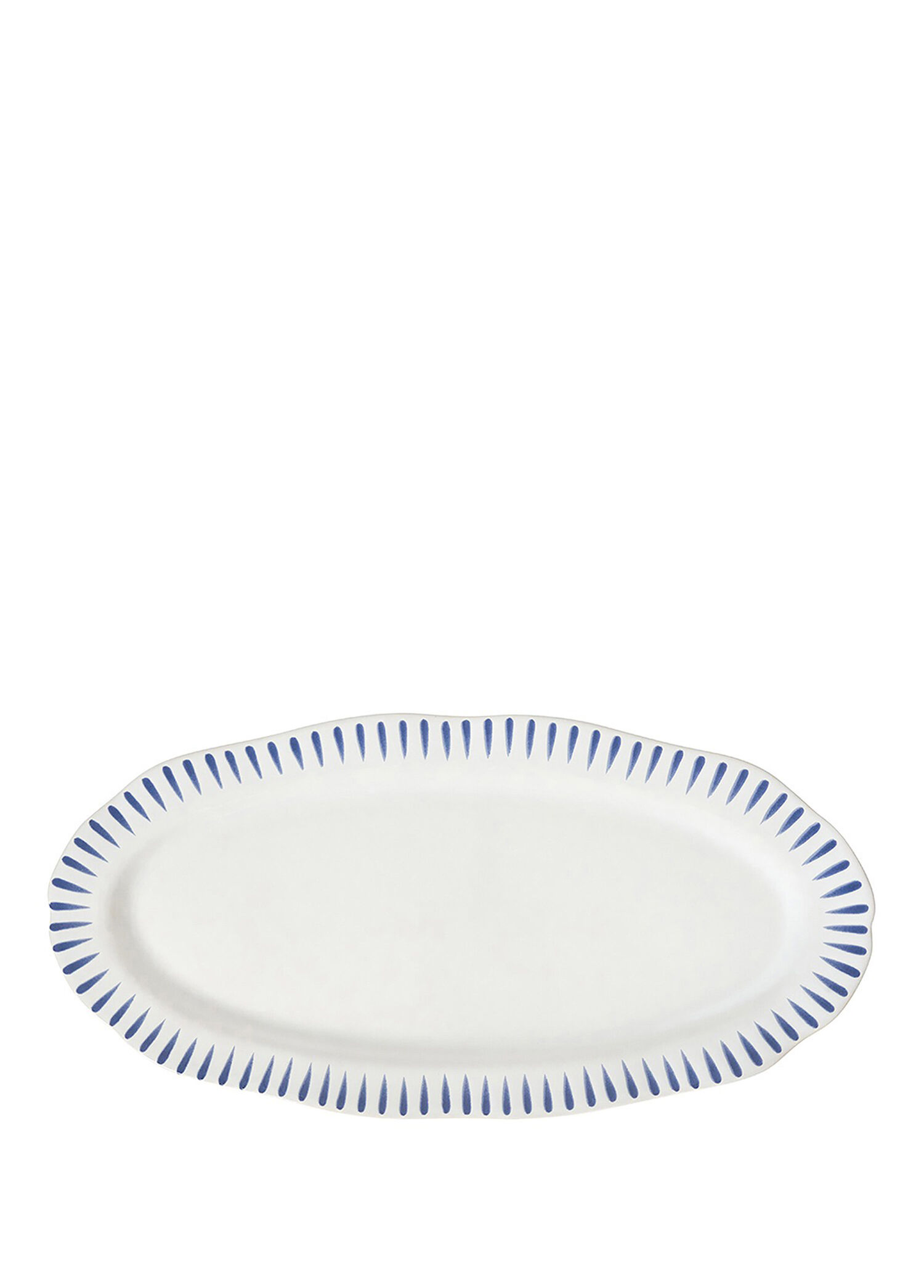 Juliska - Sitio Stripe Delft Mavisi Seramik Sunum Tepsisi  - Mavi