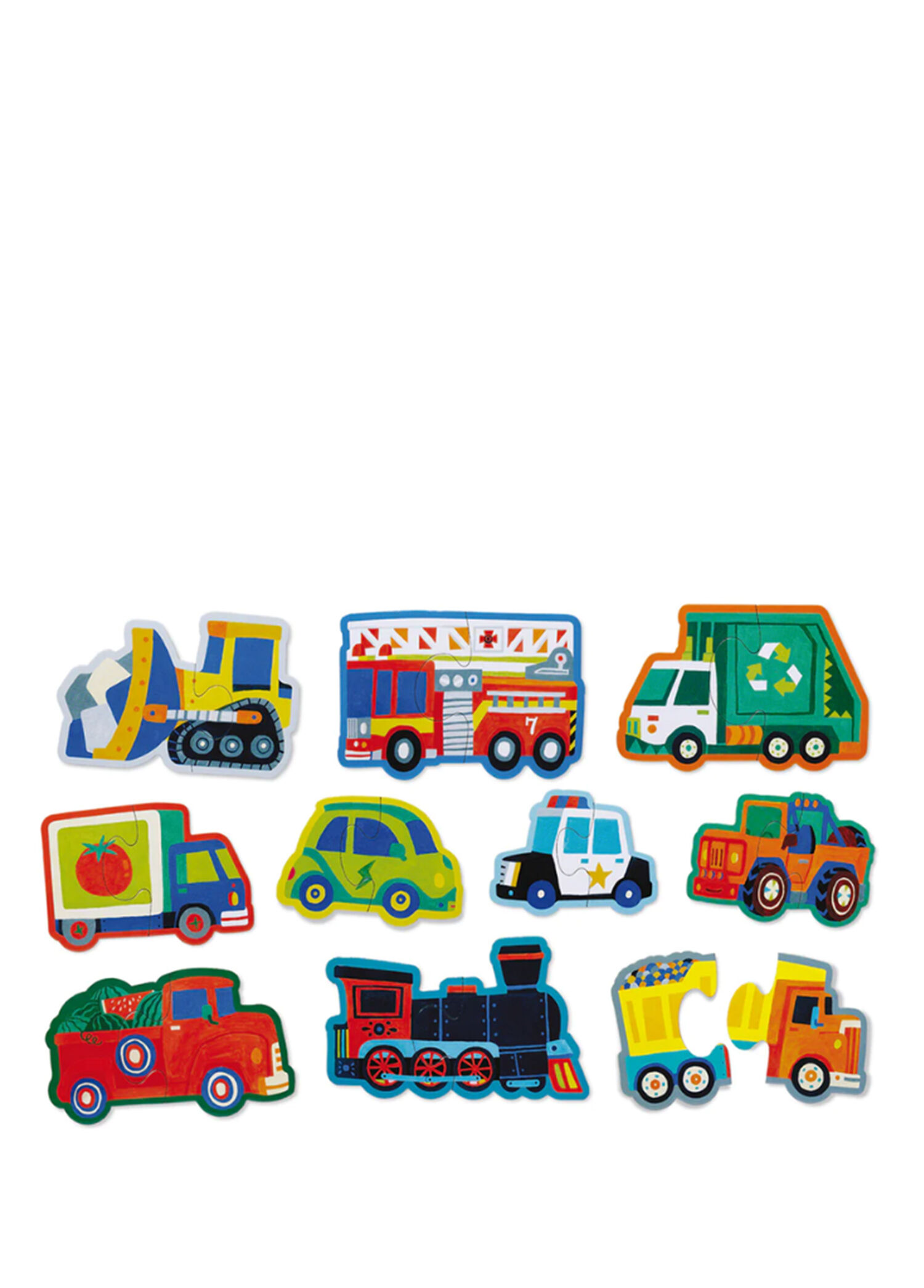 Araçlar 10 Parça İlerleyen Çocuk Puzzle