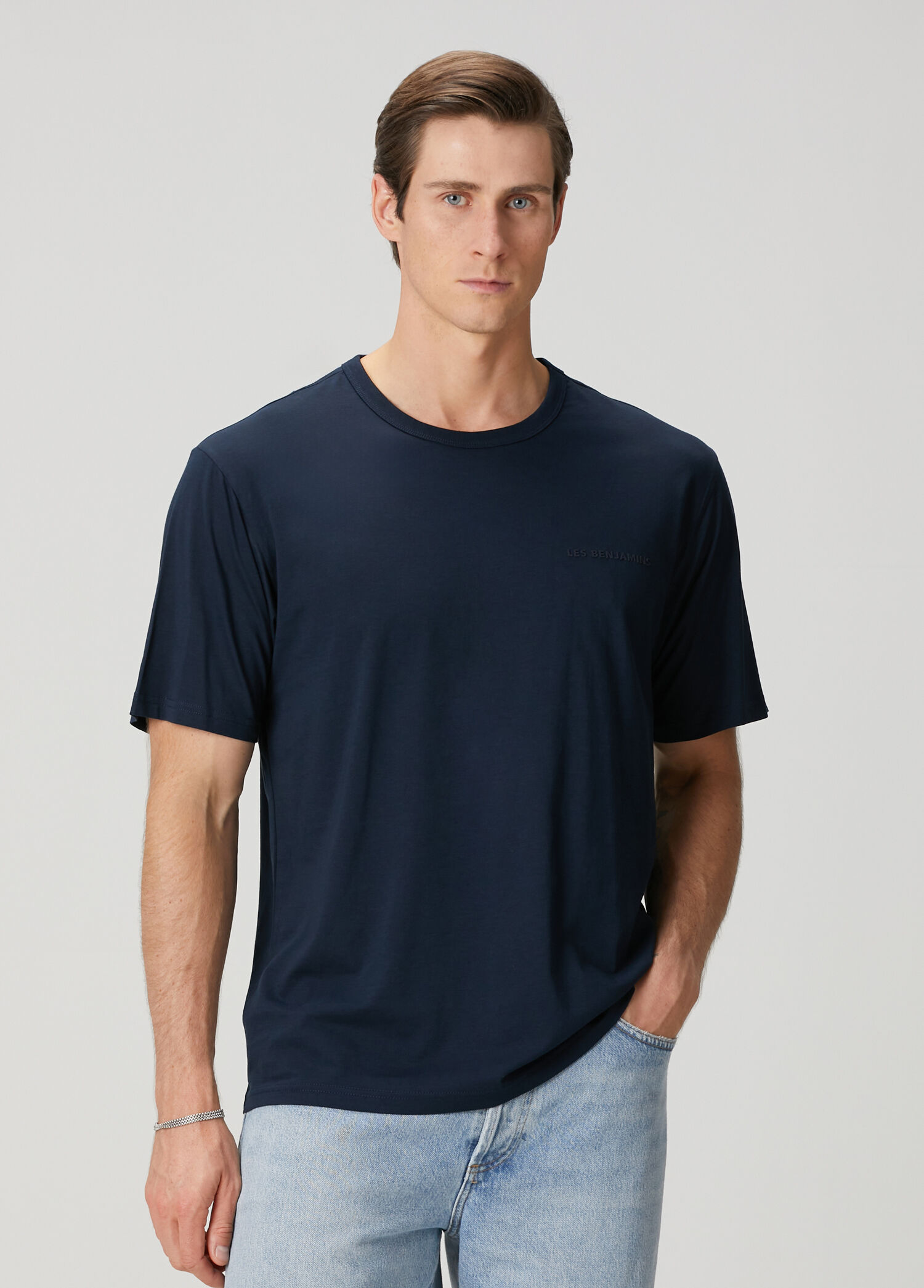 Lacivert Logo Baskılı T-shirt