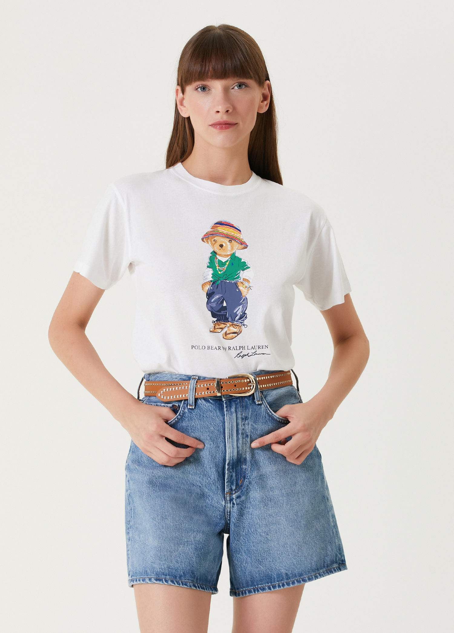 Polo Bear Beyaz Baskılı T-shirt