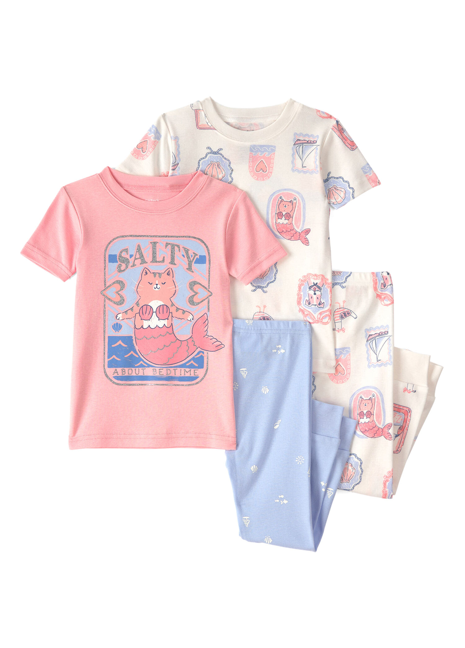 Renkli T-Shirt Pantolon Kız Çocuk Pijama Set