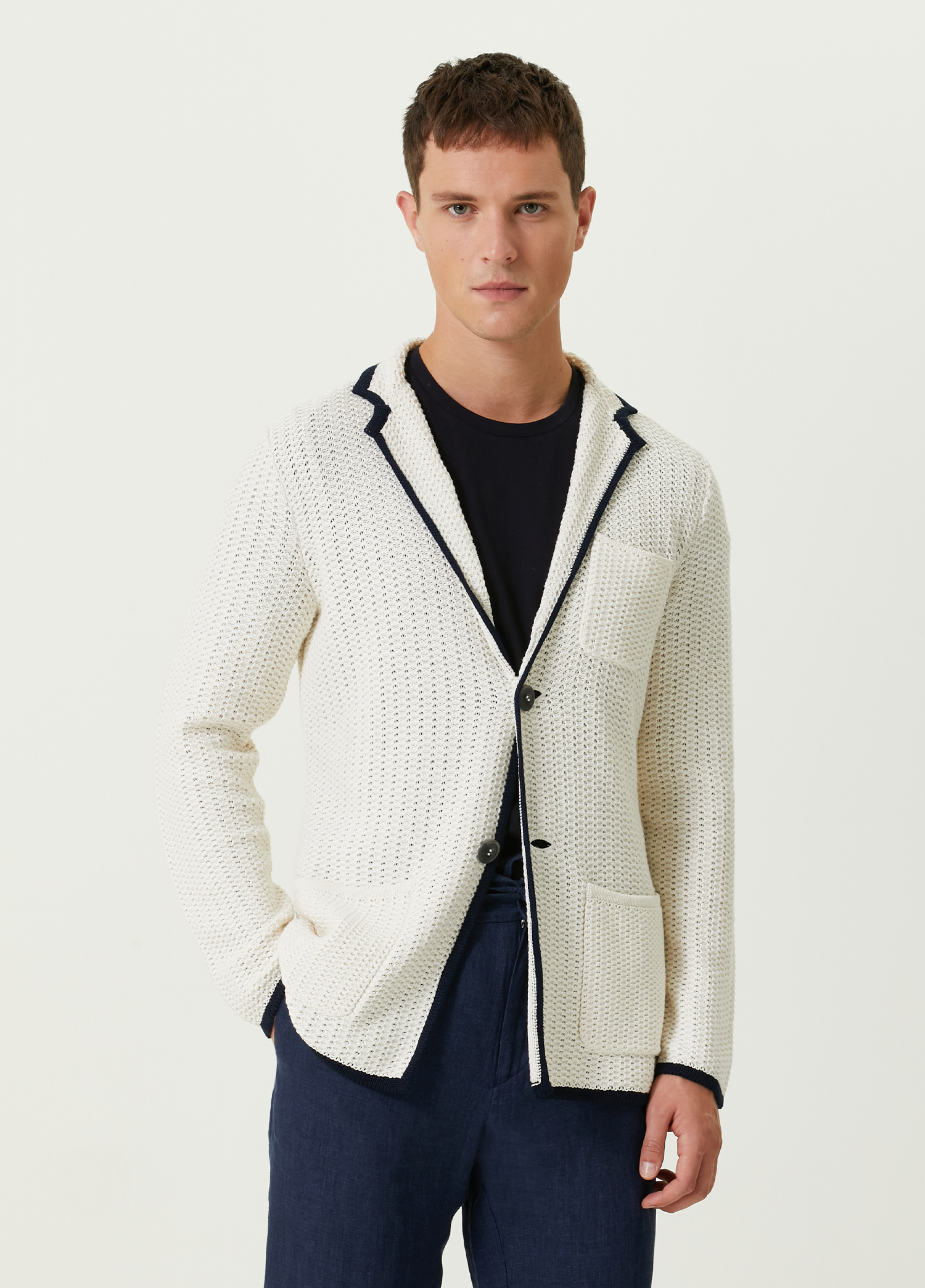 Bej Triko Blazer