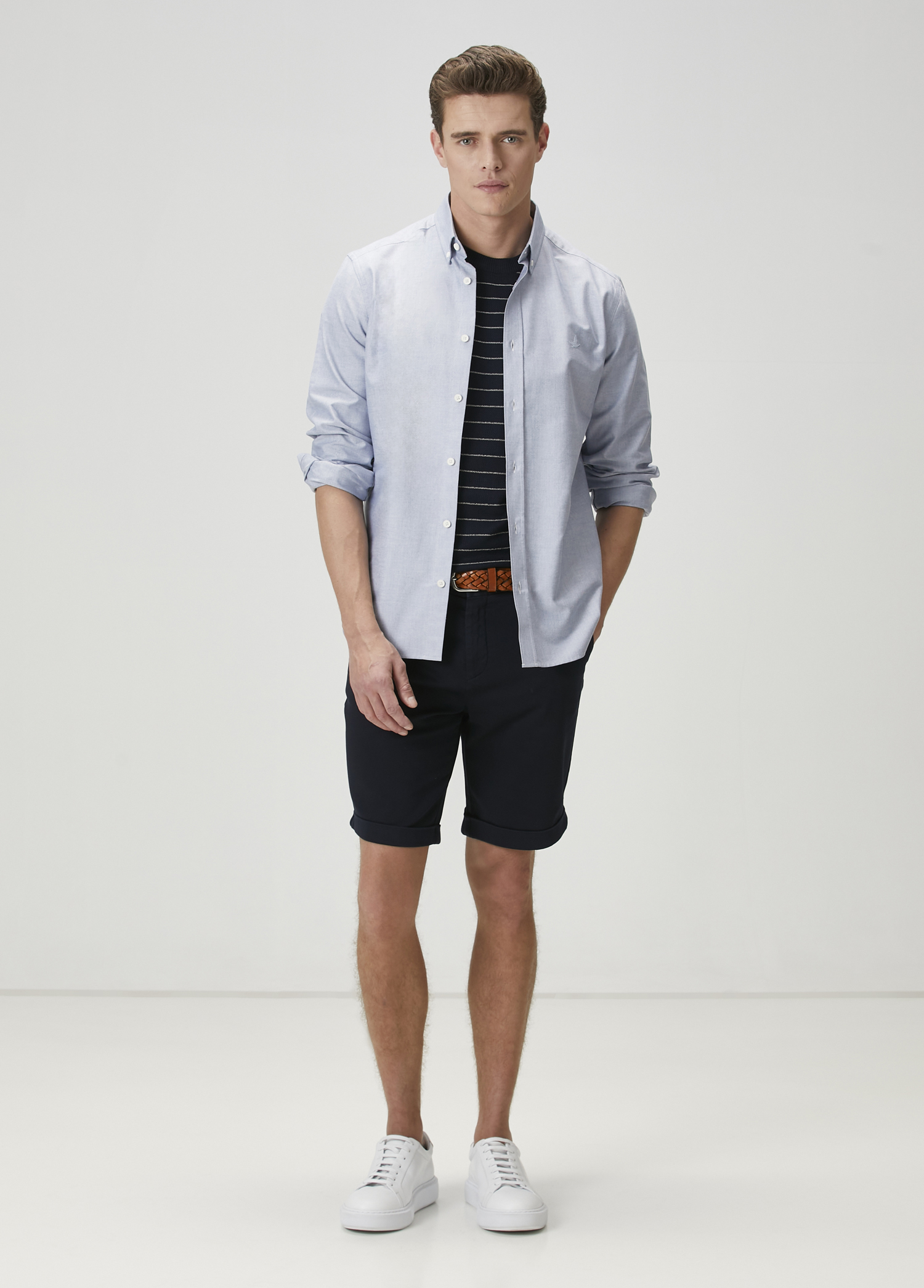 Comfort Fit Indigo Oxford Gömlek_2