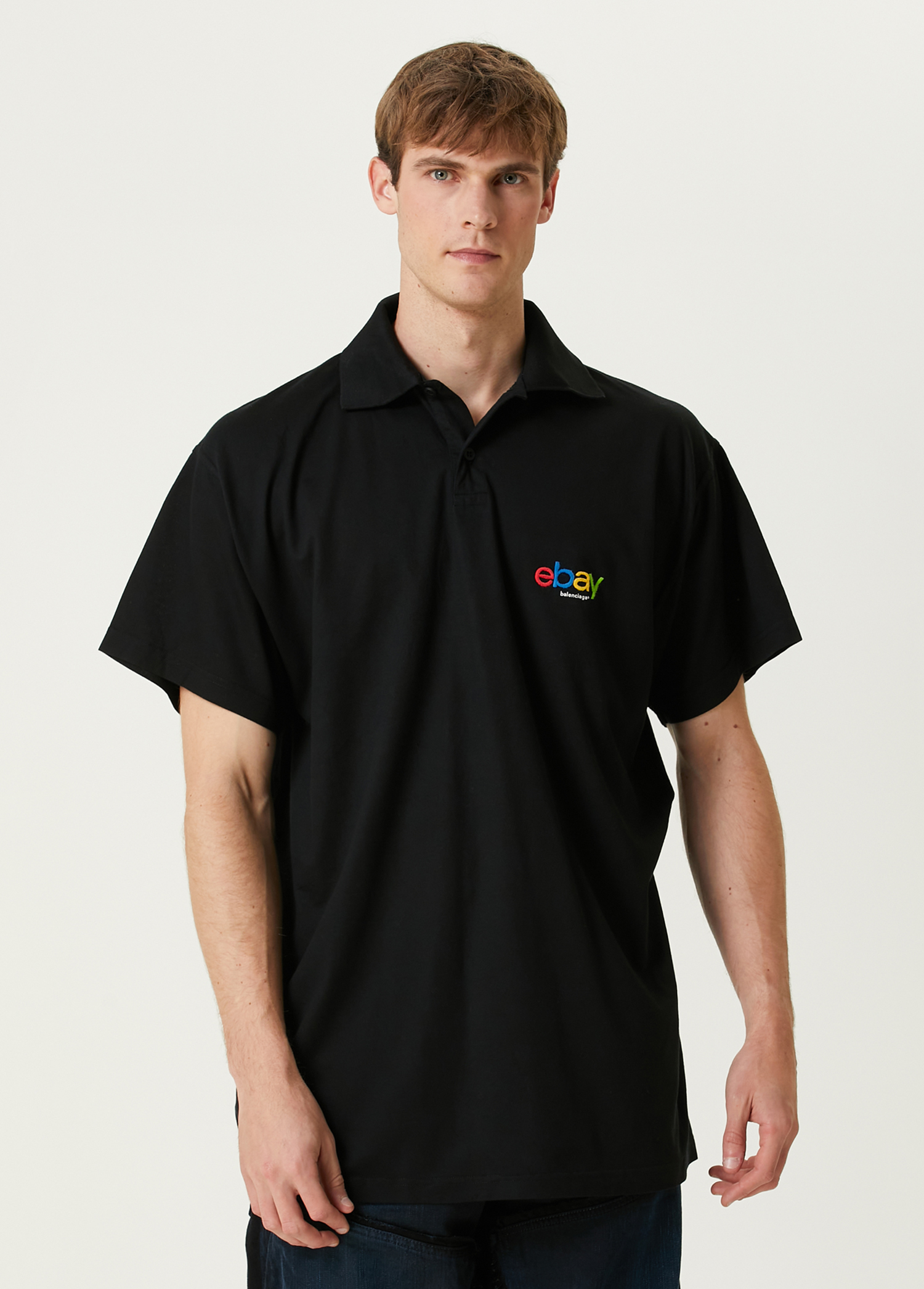 X Ebay Siyah Polo Yaka T-shirt