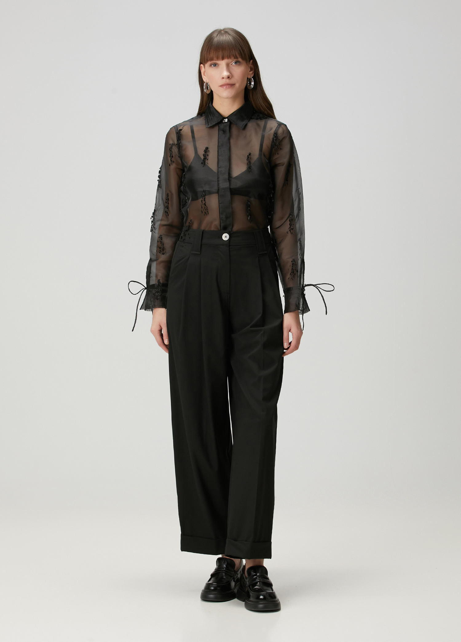 Ganni - Black Organza Shirt