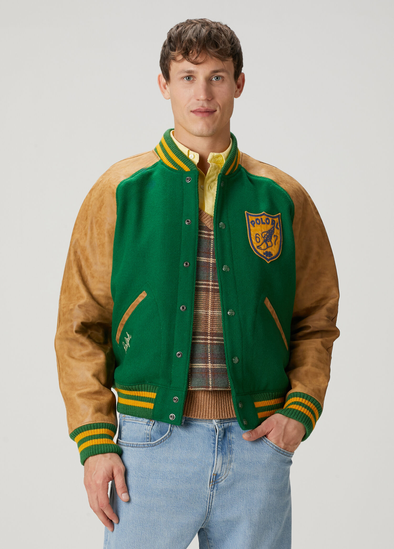 Yeşil Yün Bomber Mont