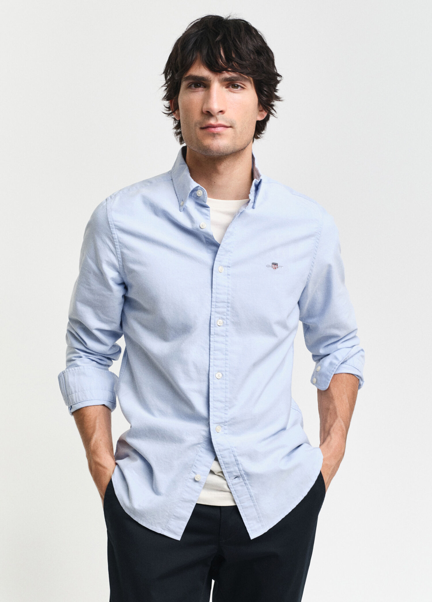Mavi Klasik Yaka Slim Fit Uzun Kollu Erkek Oxford Gömlek