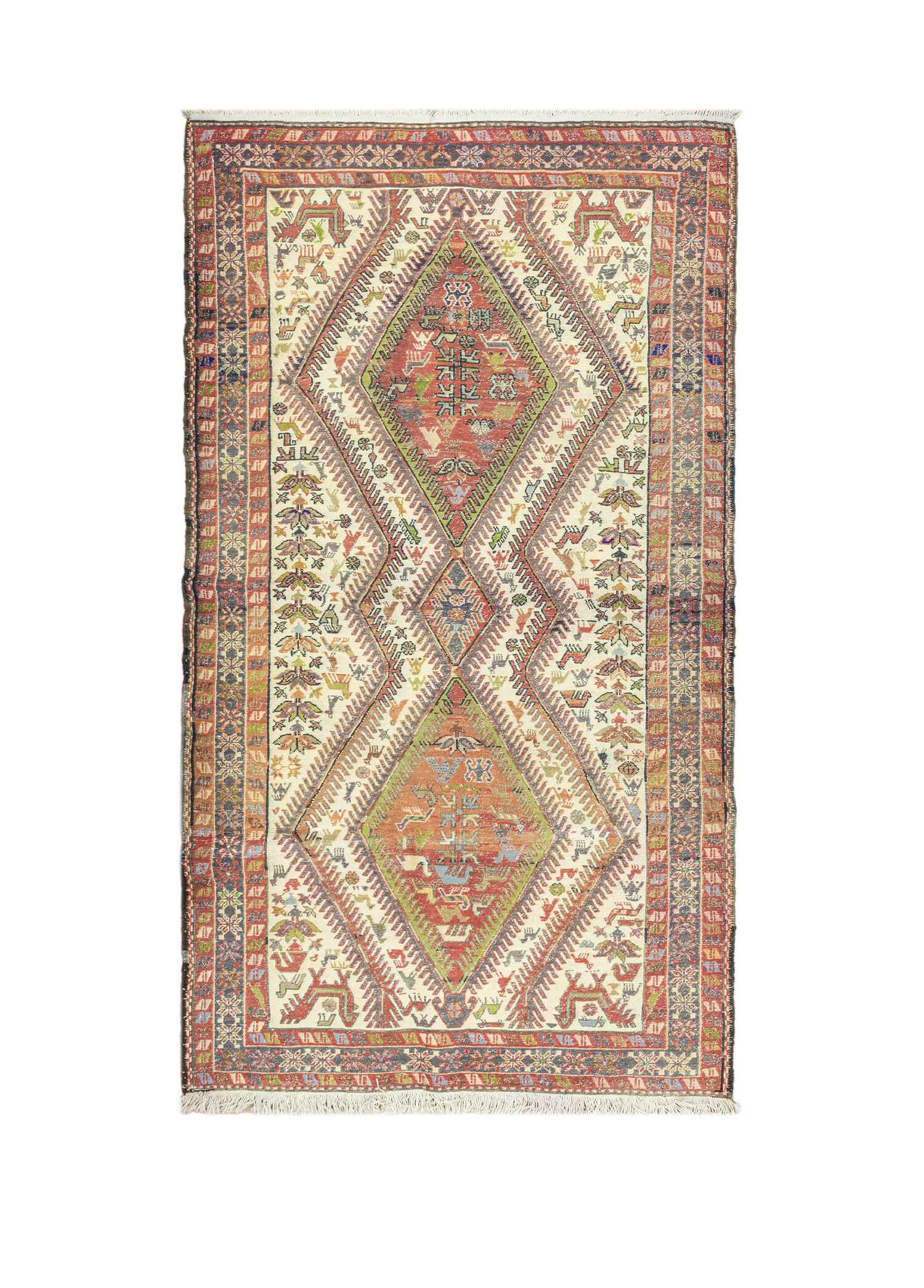 Kirk Geometrik Tasarımlı Sumak Kilim 115 x 192 cm