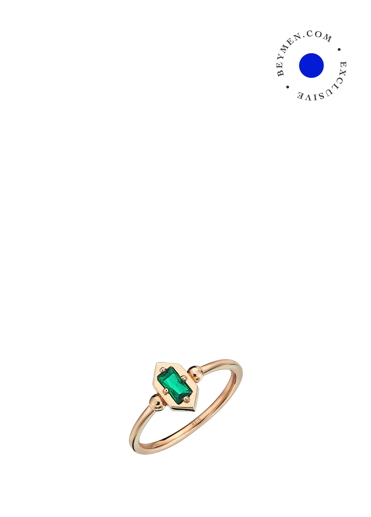 Pluma Green  Taşlı 14 Ayar Rose Gold Kadın Pırlanta Yüzük