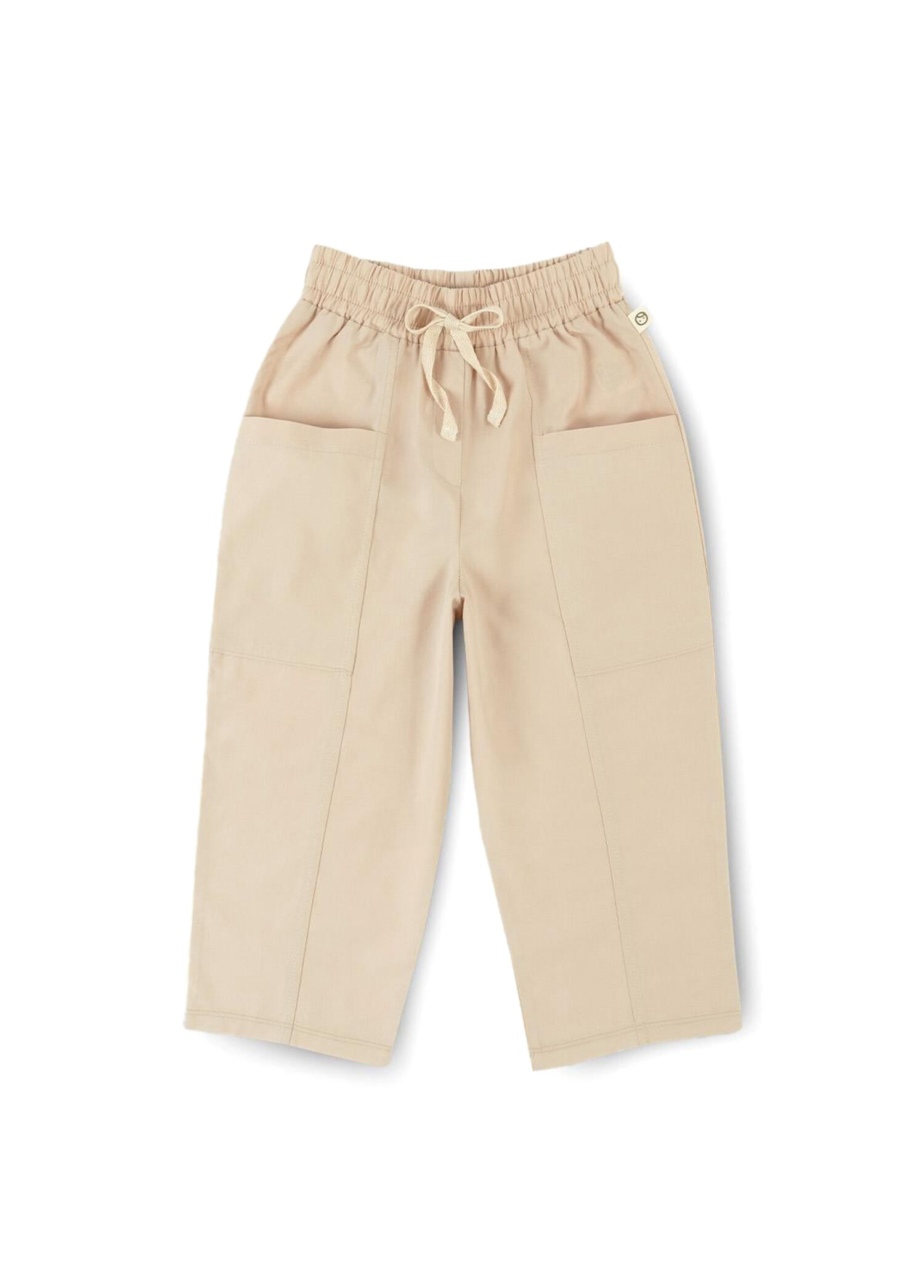 Bej Organik Pamuklu Unisex Çocuk Pantolon